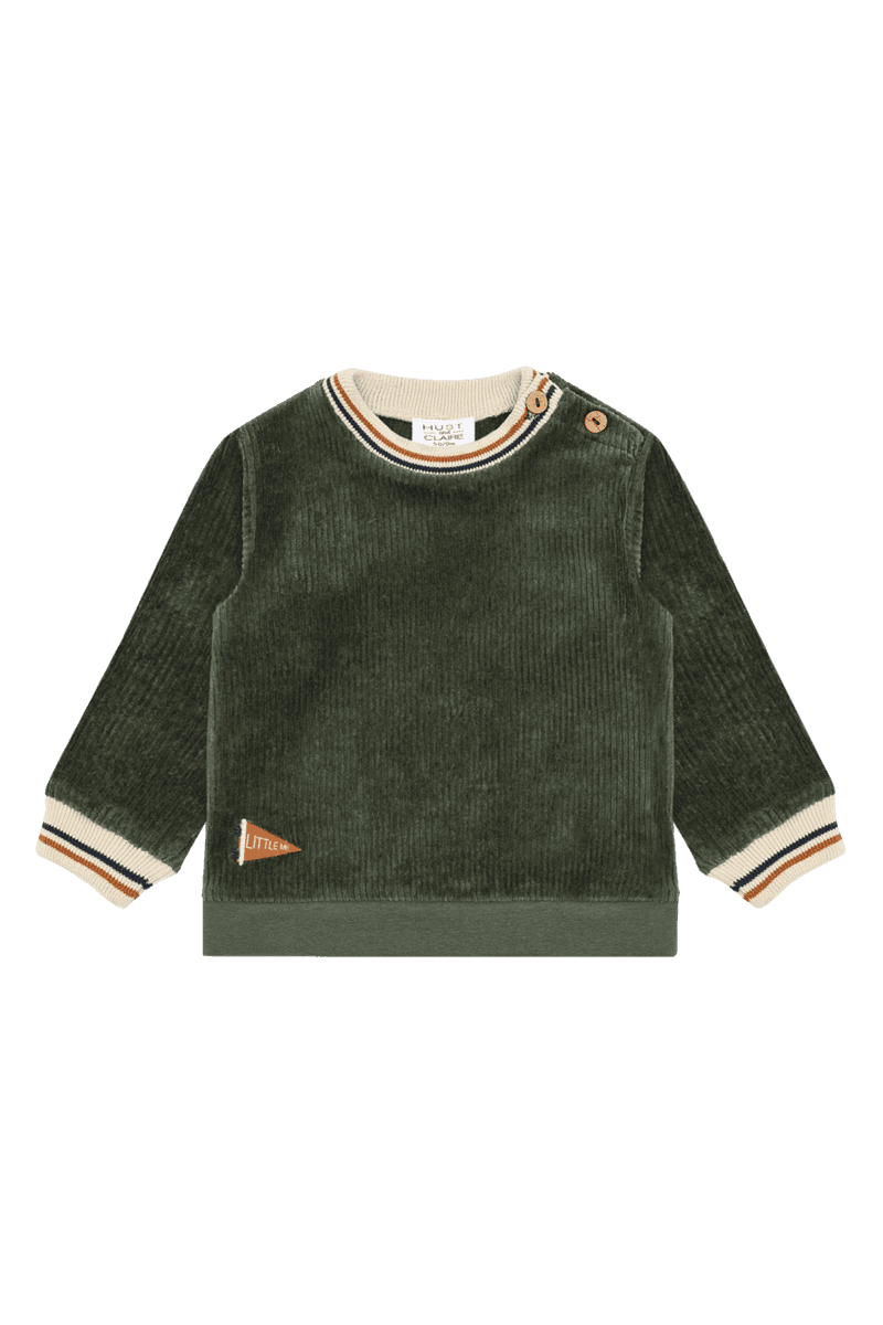 Hust and Claire Sofus Ribbed velour Genser Deep Ivy (92 / 2 år)