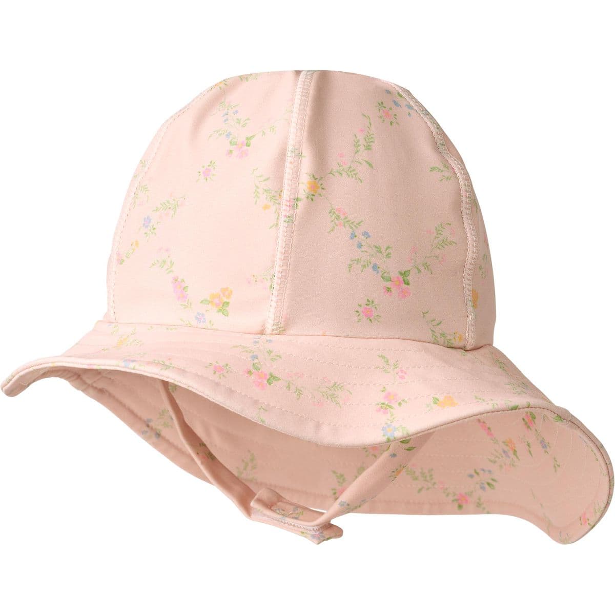 Wheat Uv Sun Hat Bora Powder Checked Flowers (3-9m/44-47cm)