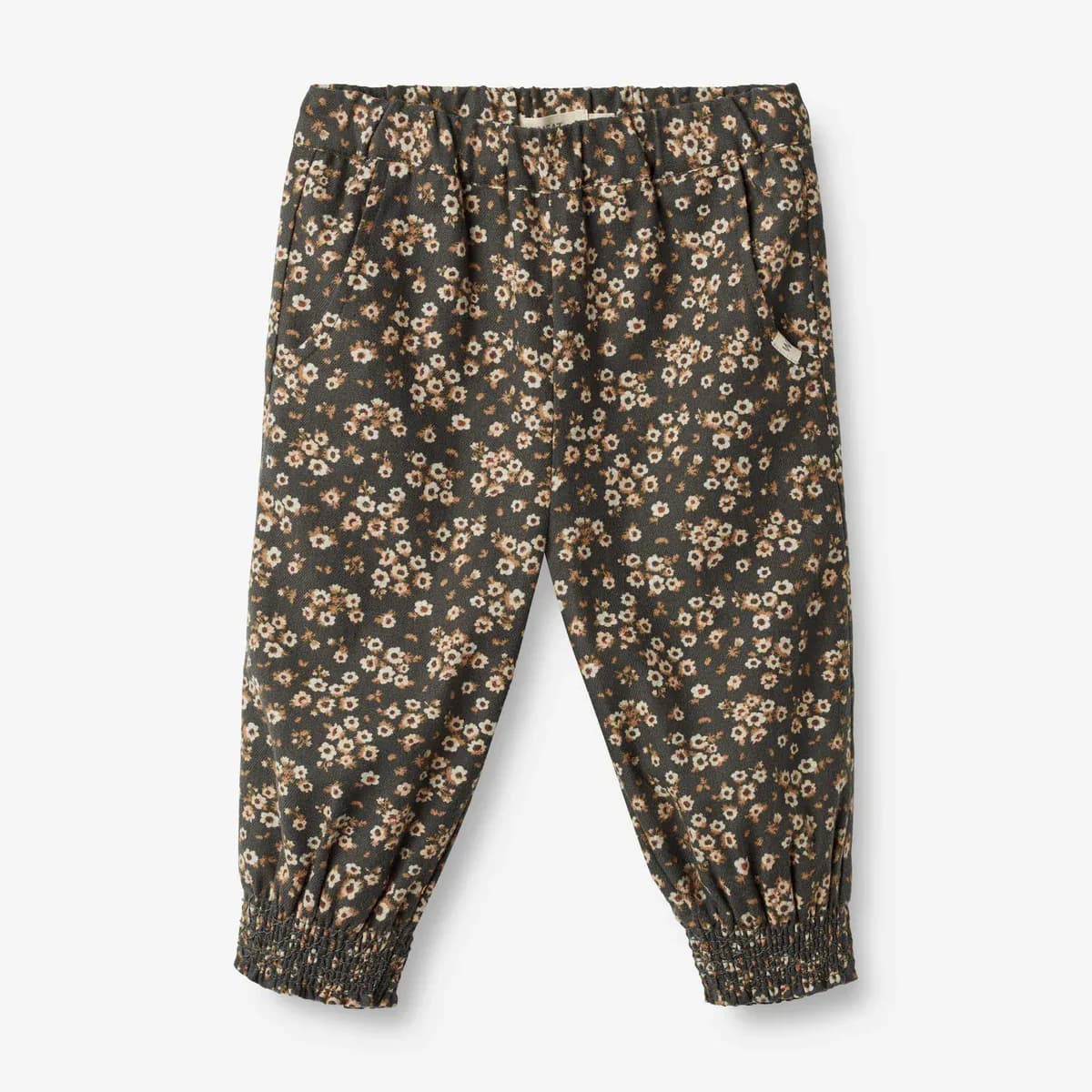Wheat Trousers Sara Lined Black Coal Flowers (86 / 1,5 år)