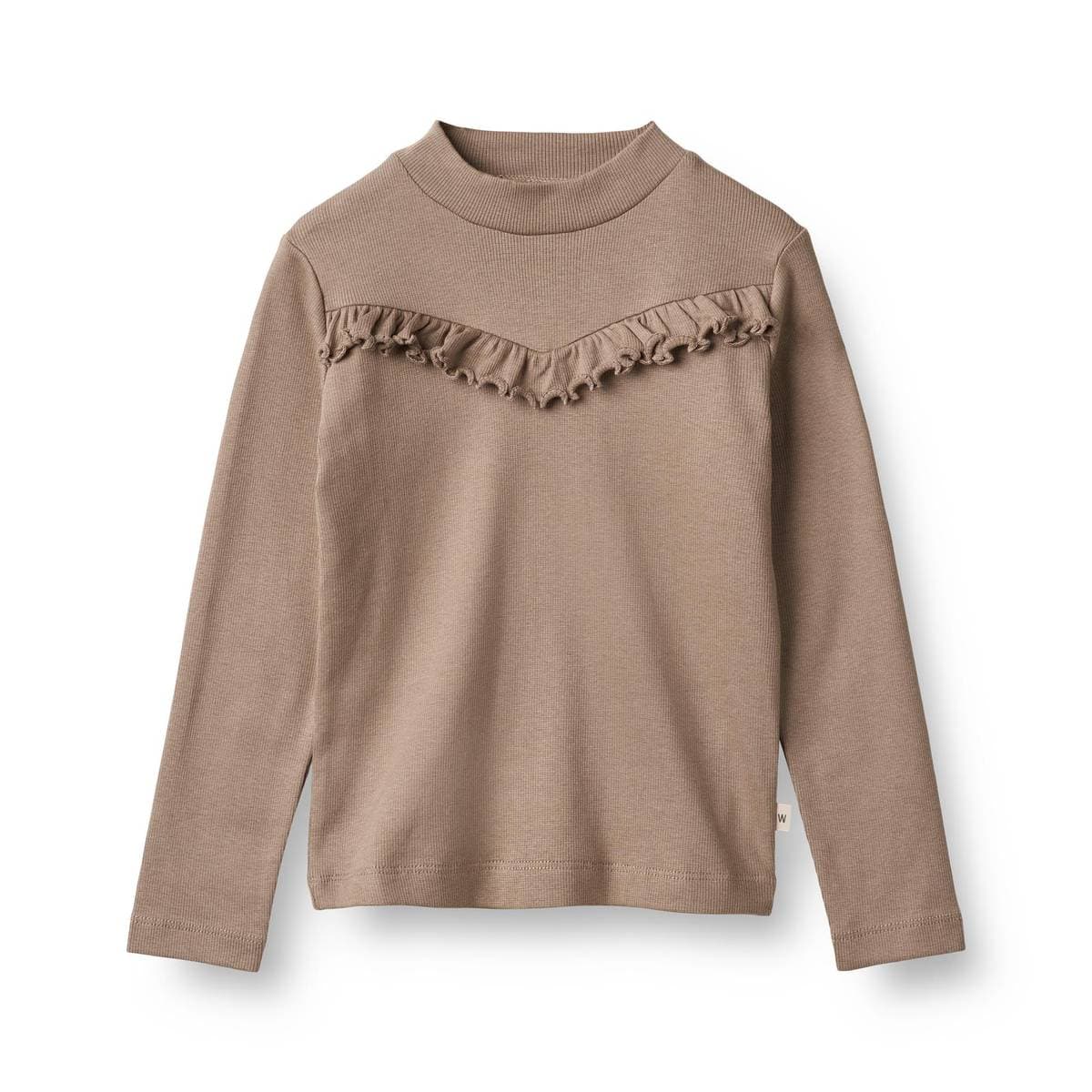 Wheat T-Shirt Rib Ls Rosetta Soft Brown (98 /3 år)
