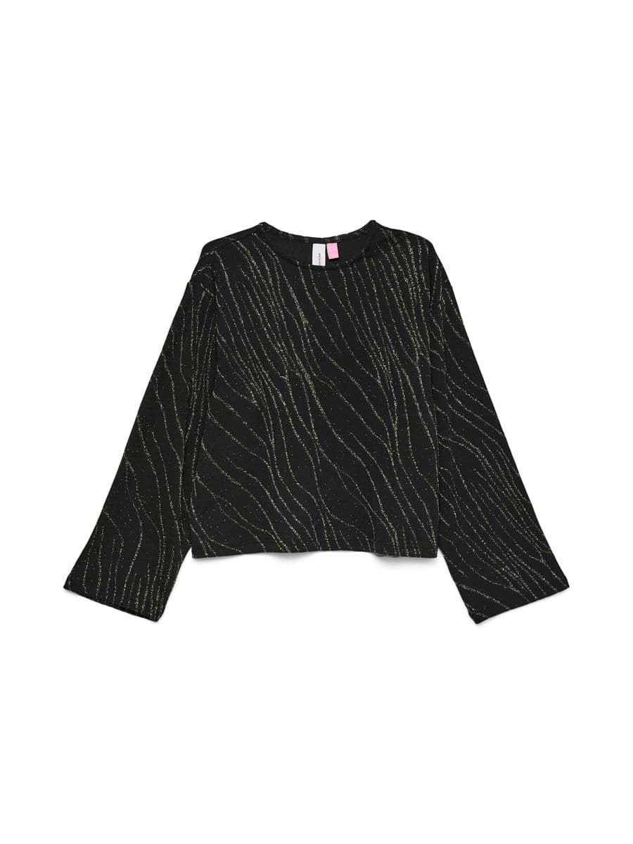Vero Moda Girl Nita topp lang erm rund hals svart (158/164)