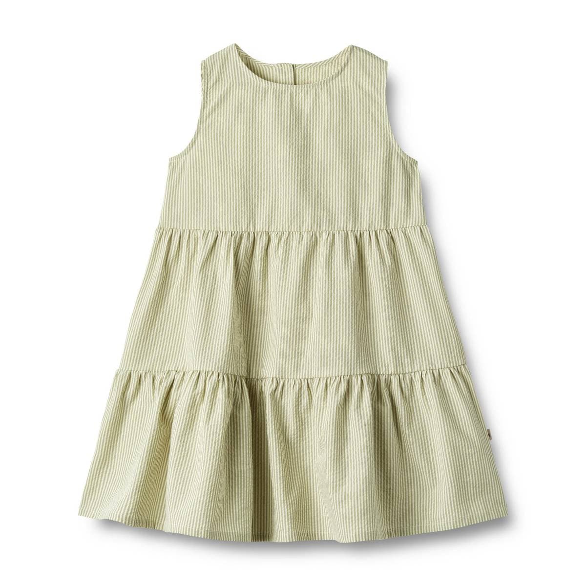 Wheat Dress Luise Green Stripe (98 /3 år)