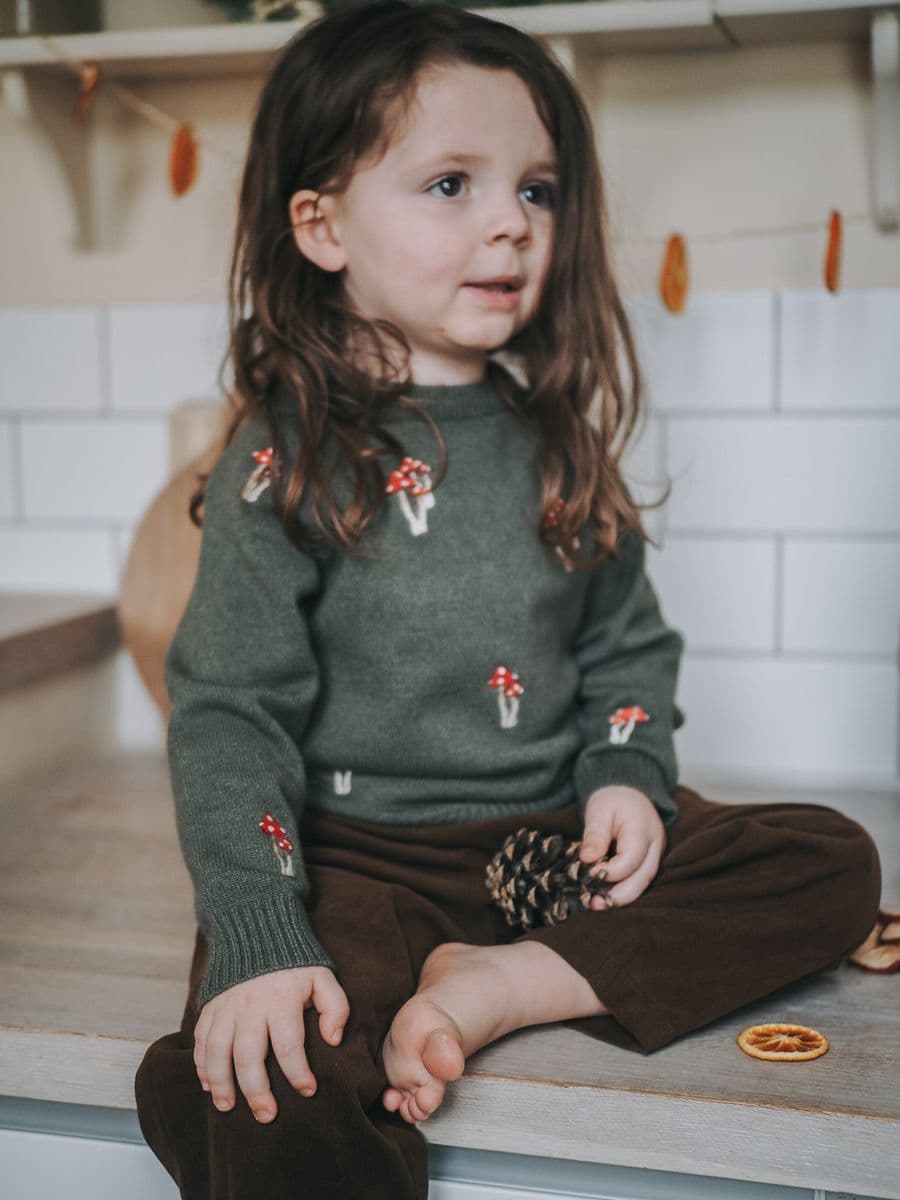 Fliink Benna Mushroom Pullover Knit Beetle (74 / 9 mnd)