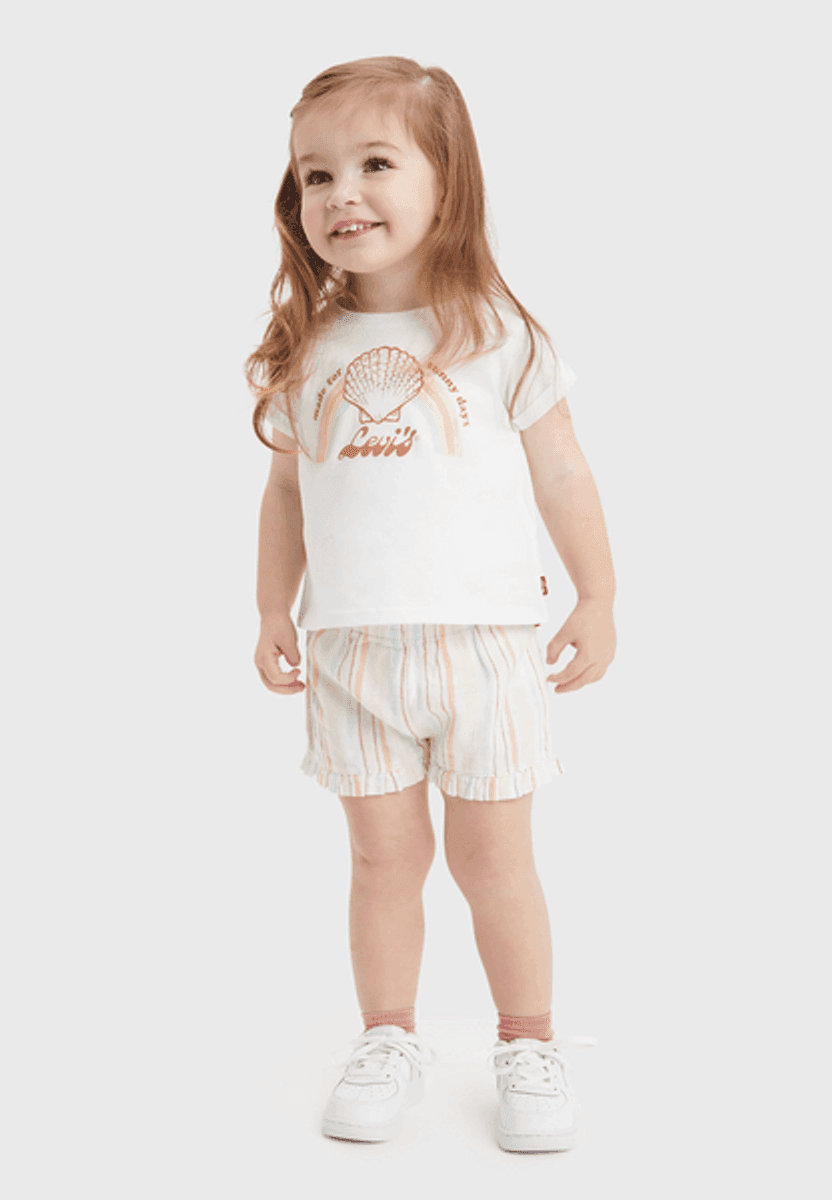 Levis Shorts Sett Sugar Bright White Regnbue (92 / 2 år)
