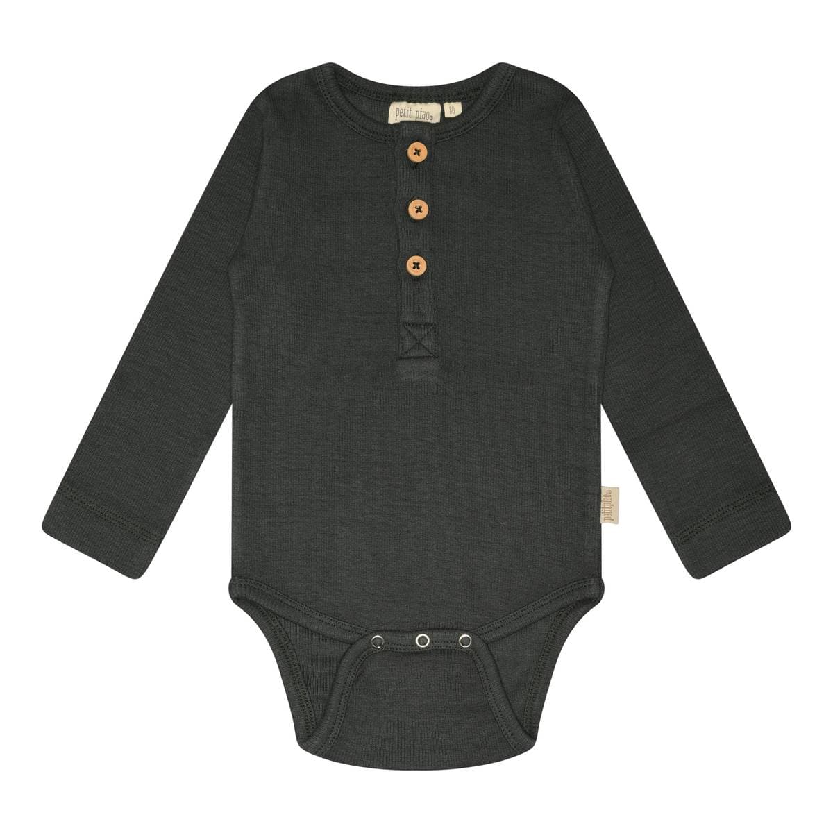 Petit Piao Petit Piao Body Modal Placket Pine Green (80 / 1 år)