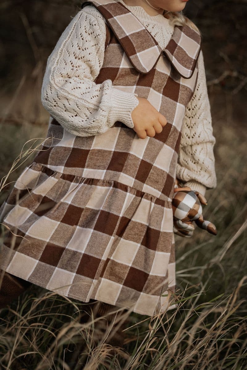Fliink Cody Spencerdress Woven Humus Check (98 /3 år)