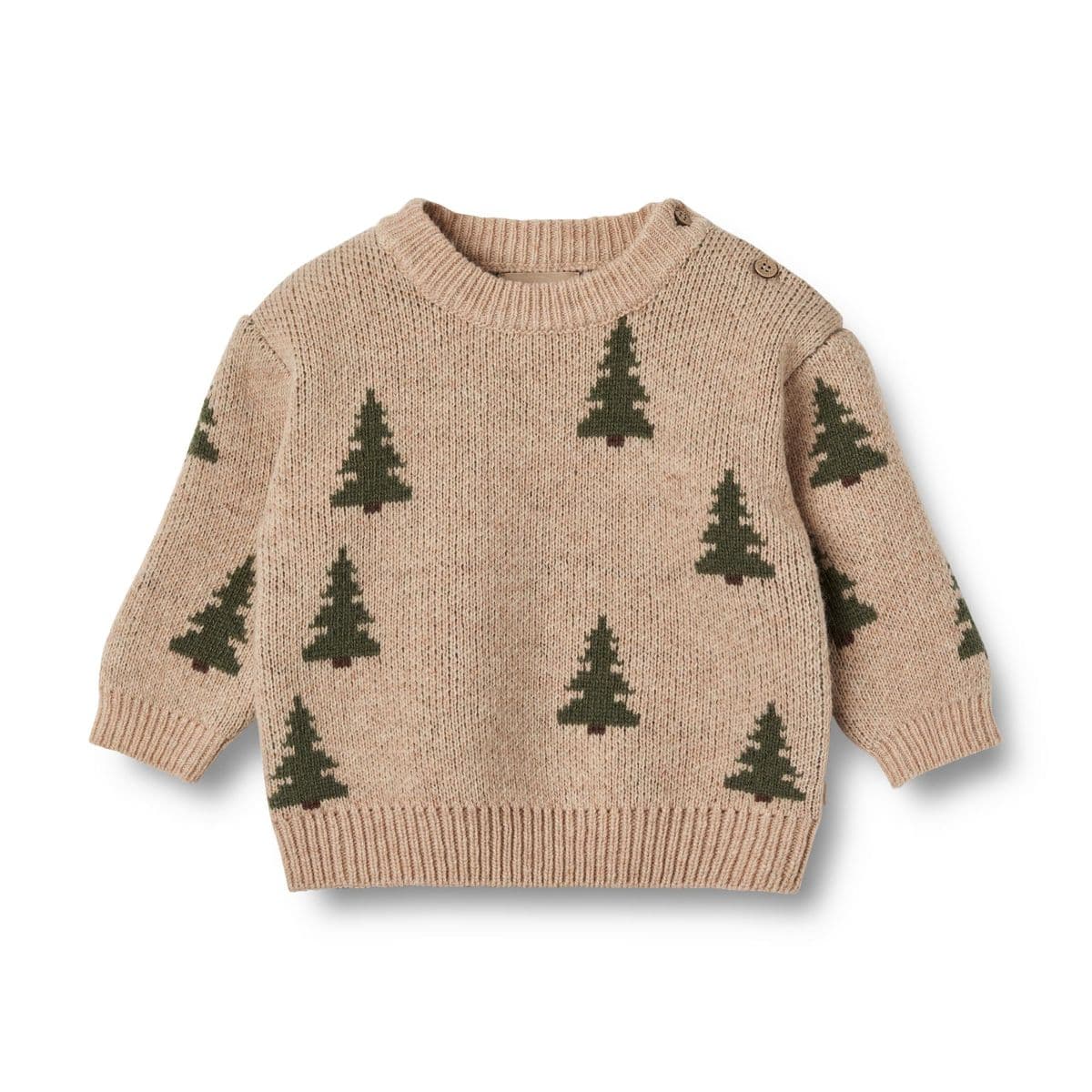 Wheat Jacquard Pullover Tree Offwhite (86 / 1,5 år)