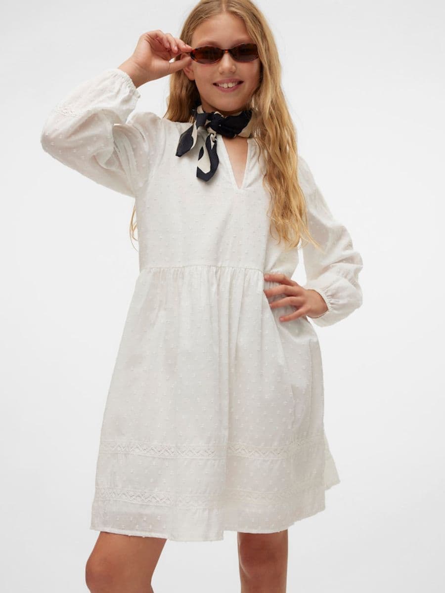 Vero Moda Girl Trine Kjole Hvit (164 /14 år)