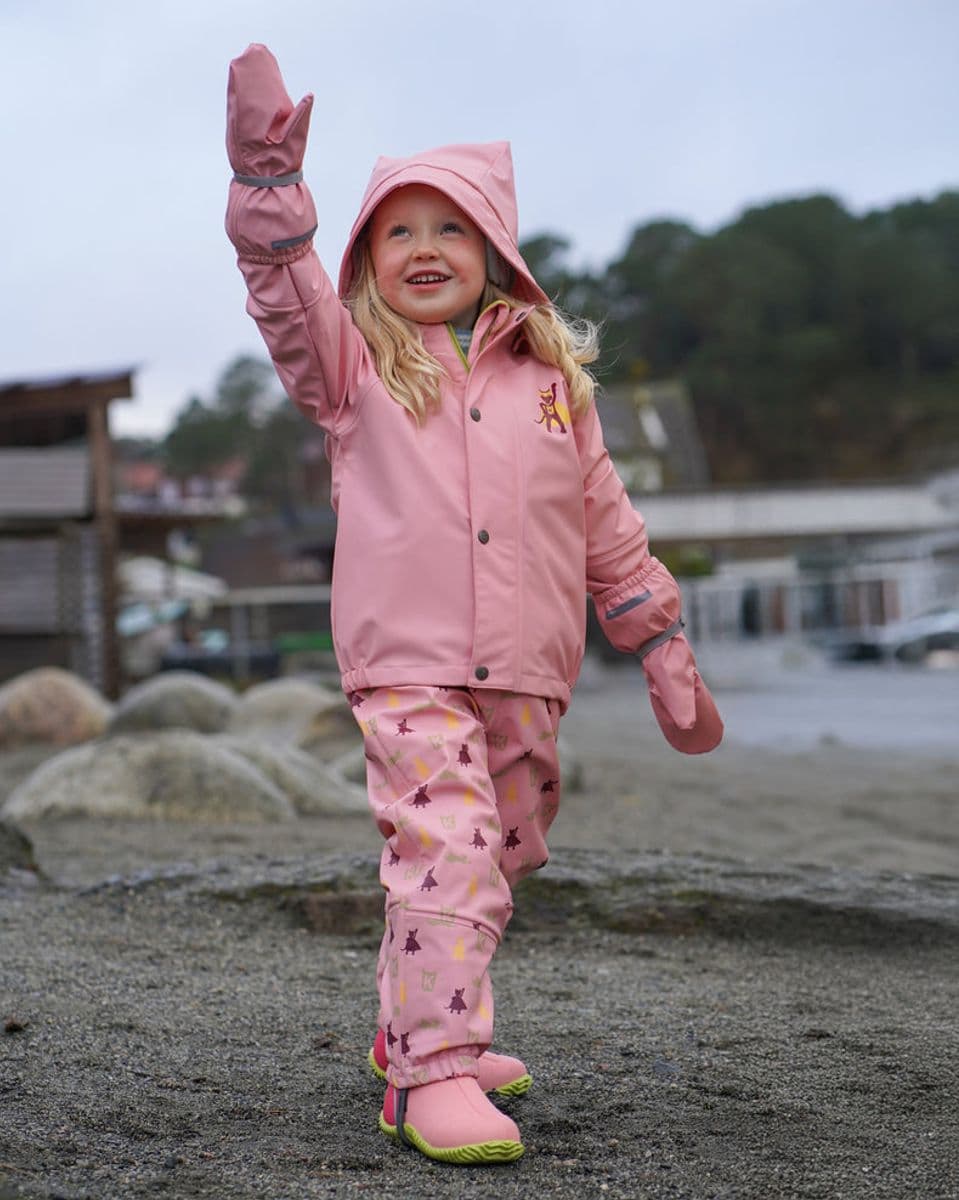 Kattnakken Regnsett Plask Rosa Krystall (98 /3 år)