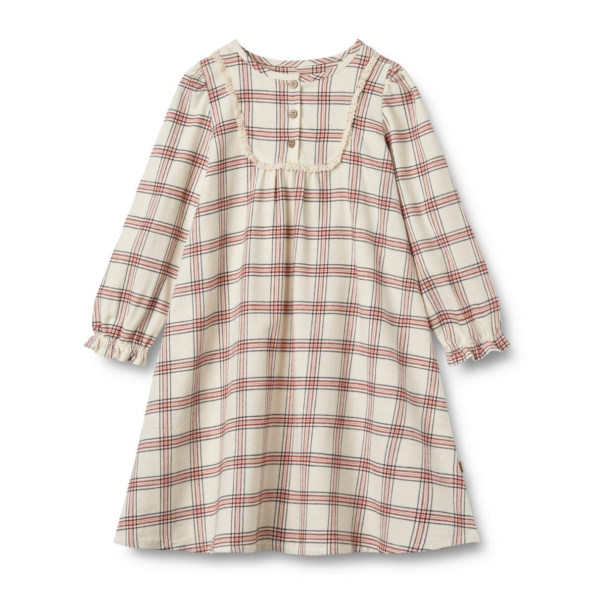 Wheat Wheat Nightgown Gudrun Eggshell Check (98 /3 år)