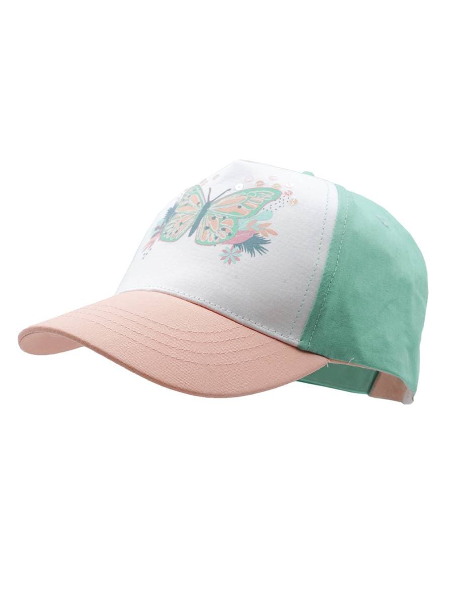 Maximo Kids Girl-Cap, "Butterfly" Candy Peach/Multicolor