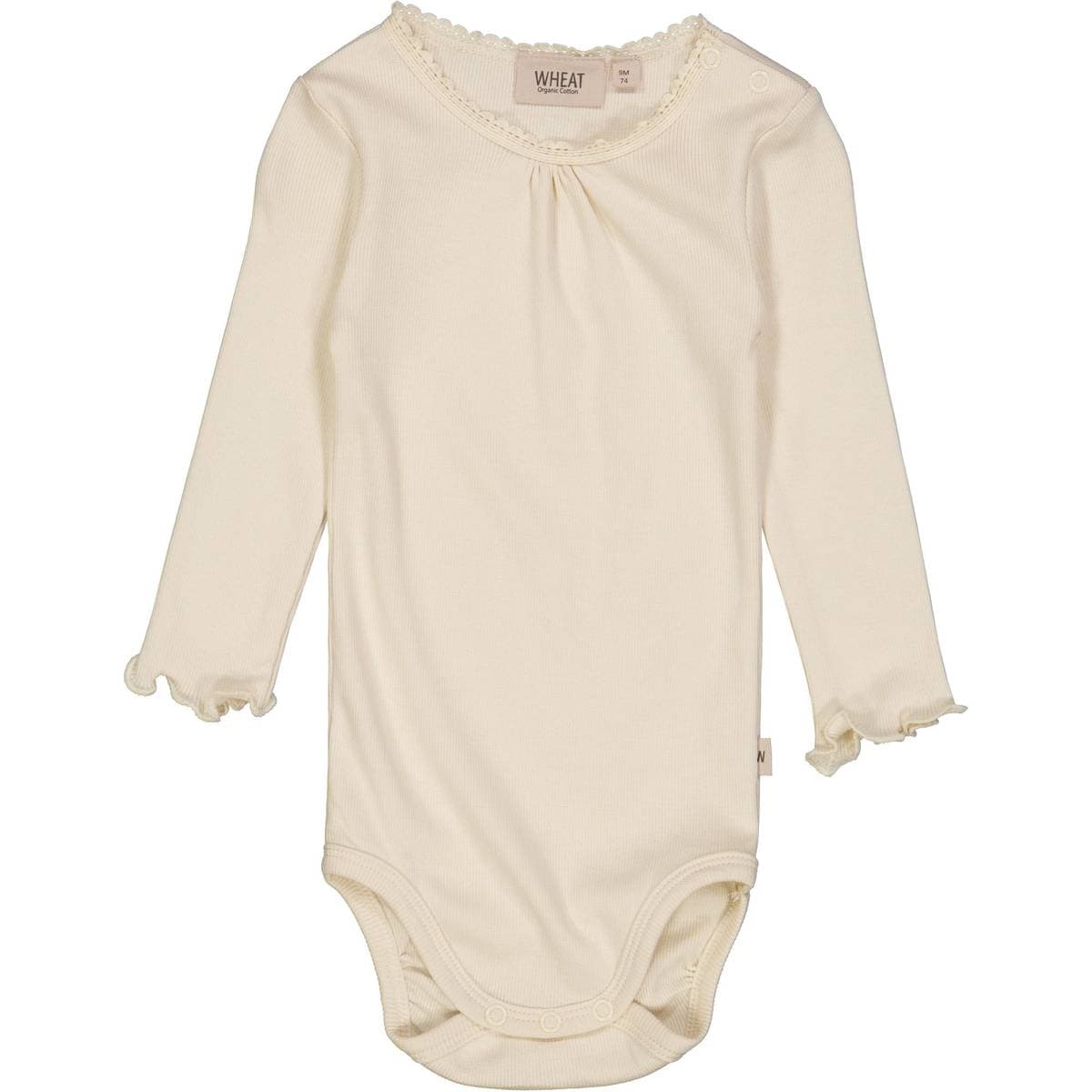 Wheat Body Rib Lace Ls Eggshell (56 / 1-2 mnd)