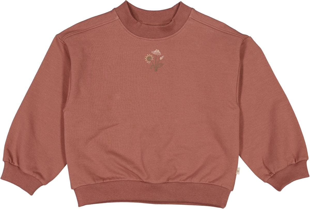 Wheat Sweatshirt Eliza Embroidery Vintage Rose (122 / 7 år)