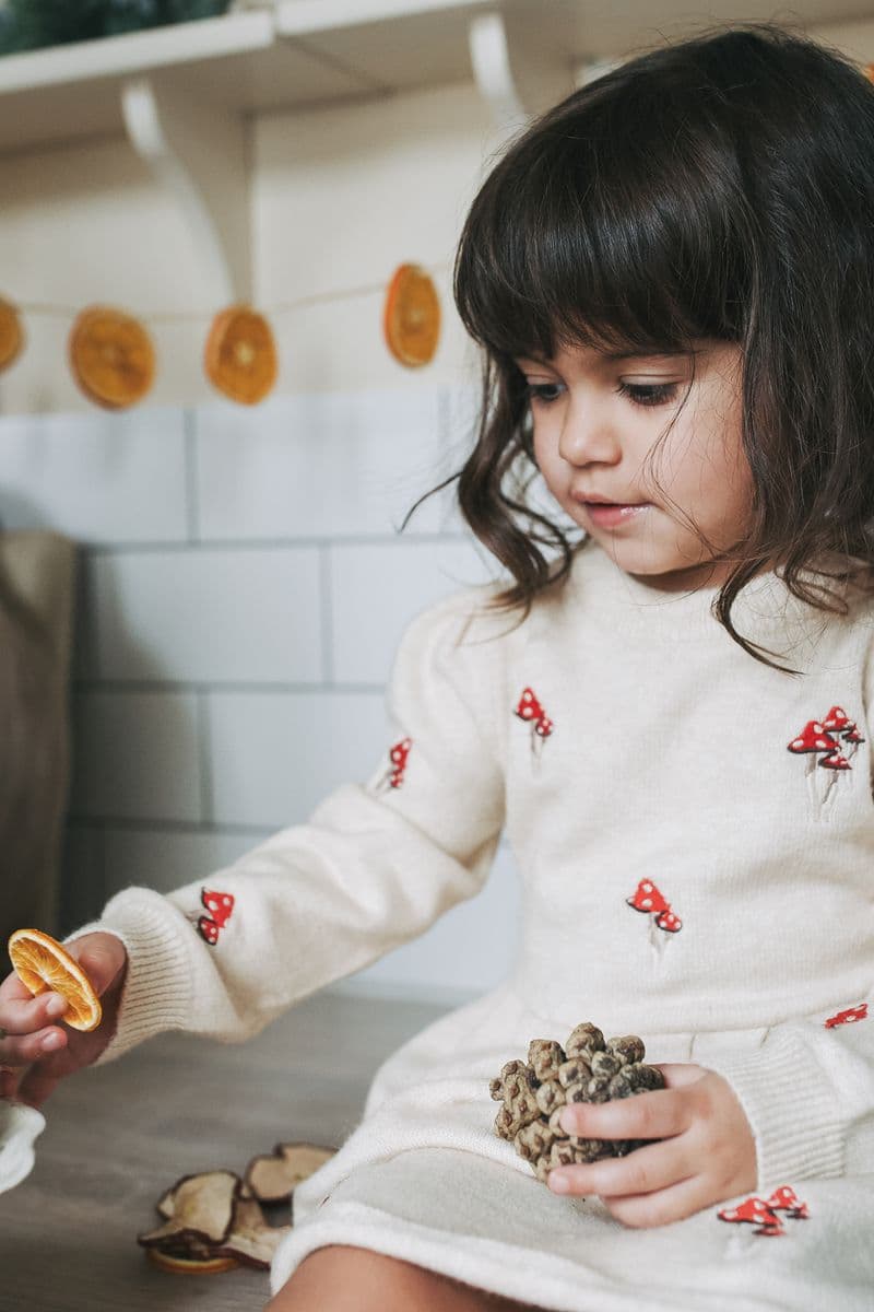Fliink Benna Mushroom Dress Knit Sandshell (92 / 2 år)