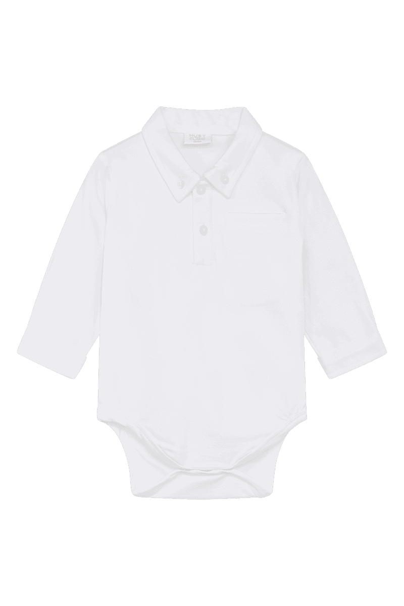 Hust and Claire Basil Skjortebody White Gutt (80 / 1 år)