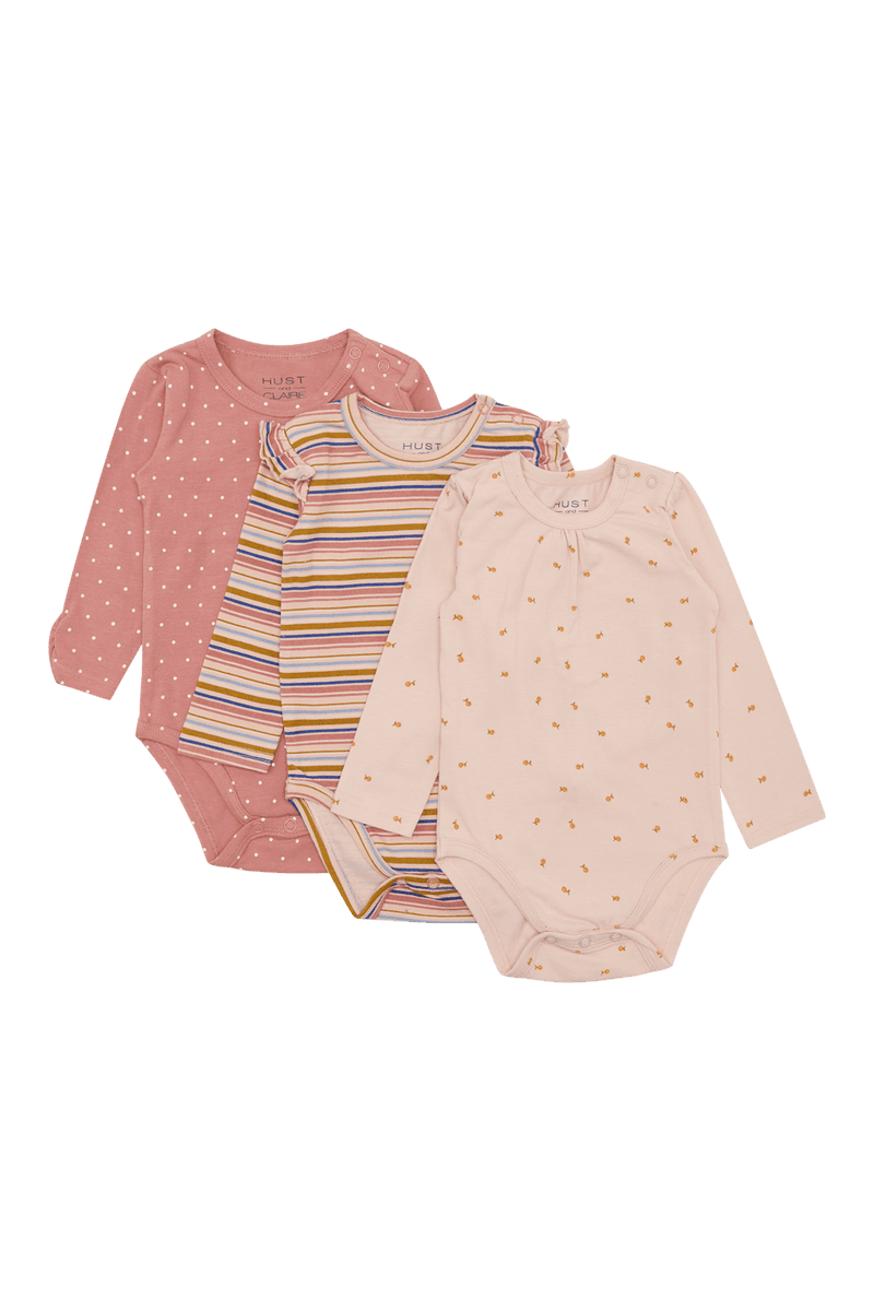 Hust and Claire Blue Body 3-pak Peach dust (62 / 3 mnd)