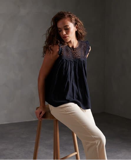 Superdry Superdry Ellison Textured-singlet med blonder