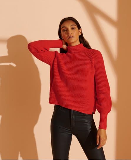 Superdry Superdry Ribbestrikket Amy-genser med rullekrage