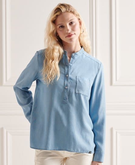 Superdry Superdry Bluse med halv knappestolpe