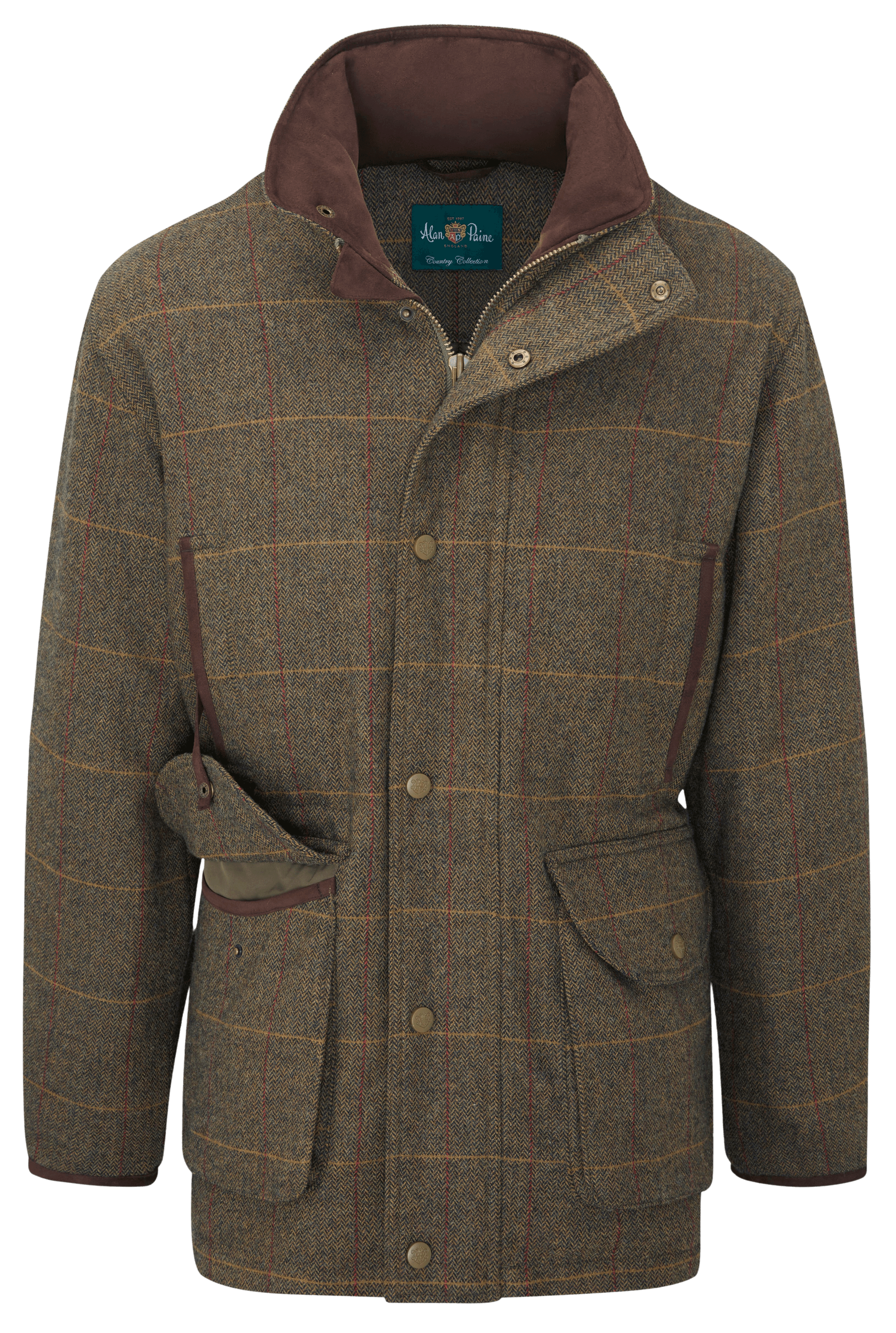 Alan Paine Alan Paine M's Combrook Waterproof Tweed Shooting Field Coat Teak