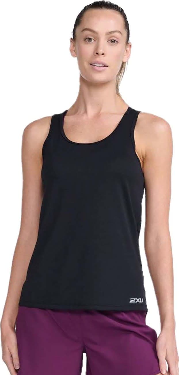 2XU 2XU Women's Aero Singlet Black/Silver Reflective