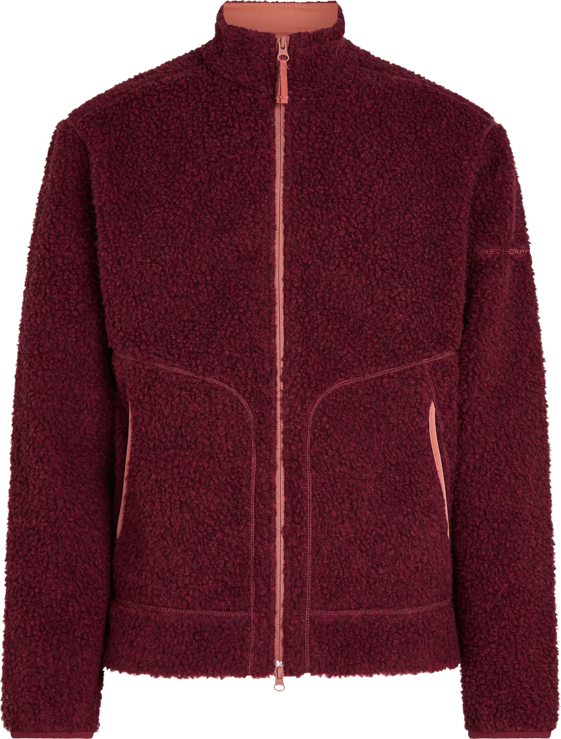Icebreaker Icebreaker Men's Merino 800 Realfleece High Pile Longsleeve Zip Port Dk Hthr/cedar Wood