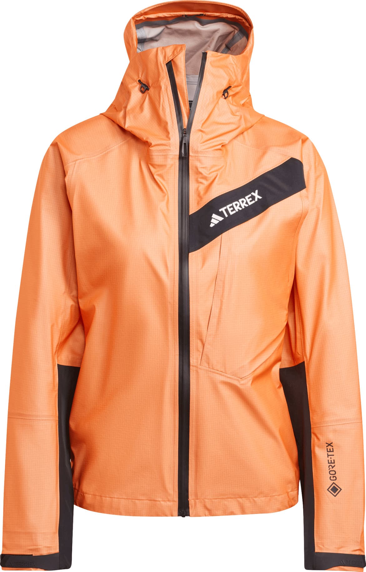 Adidas Women's Terrex Techrock Light GORE-TEX Active Rain Jacket Semi Impact Orange