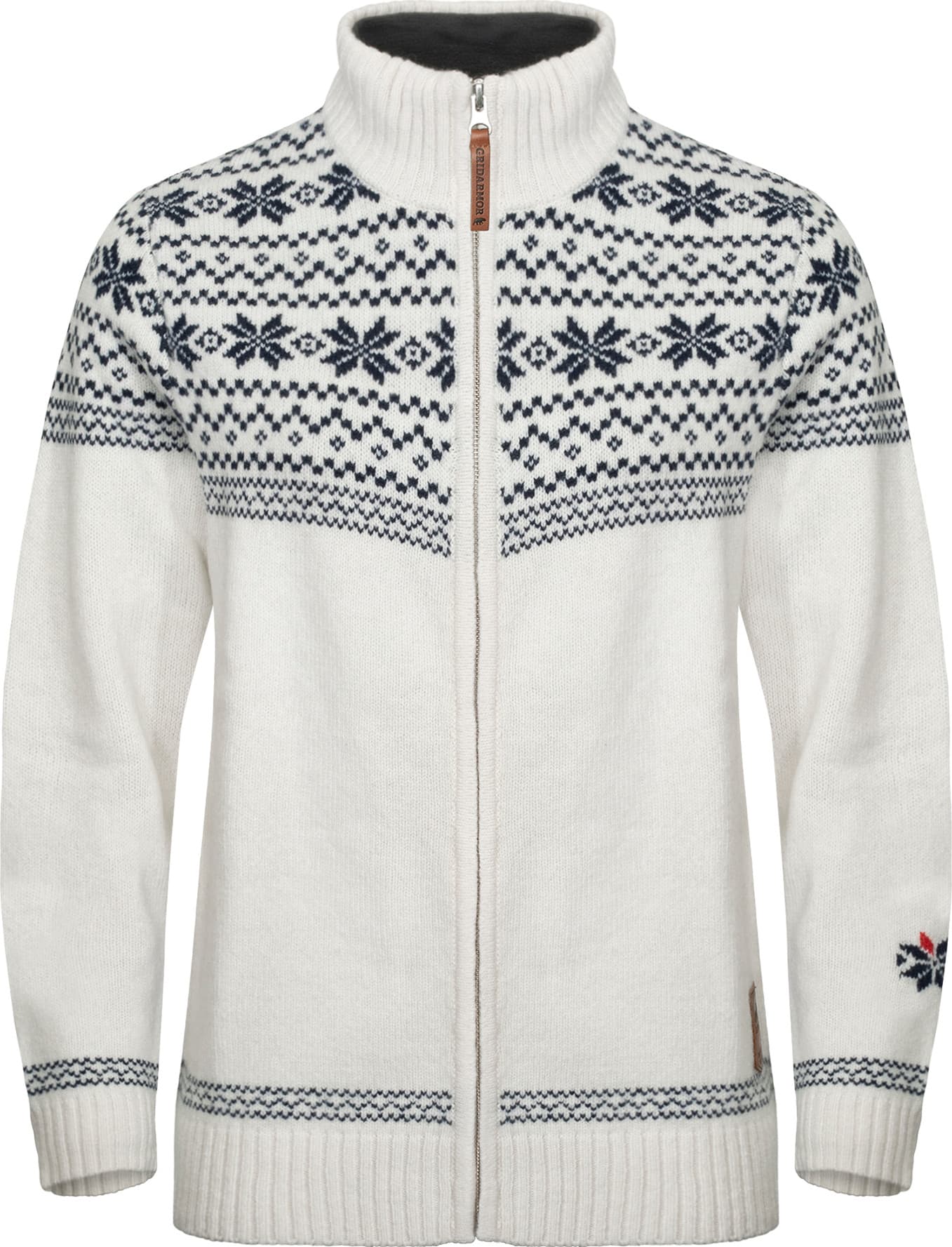 Gridarmor Women's Snøstjerne Full Zip Ullgenser Bright White