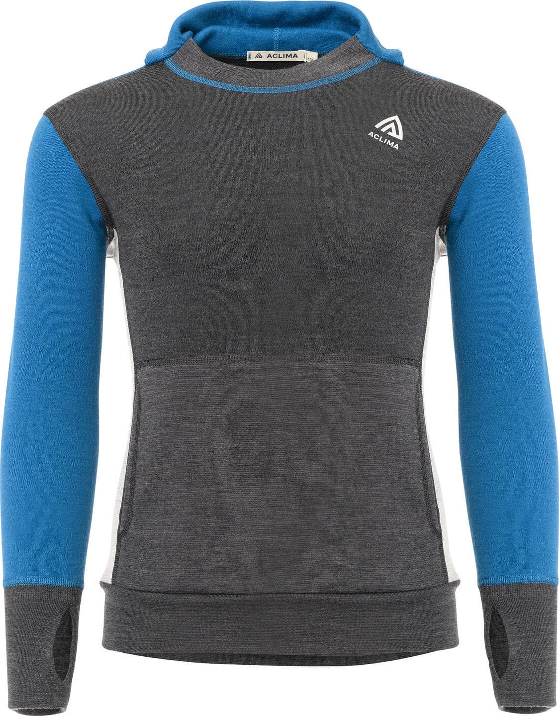 aclima Aclima Warmwool Hood Sweater Children Corsair/Marengo/Beige Melange