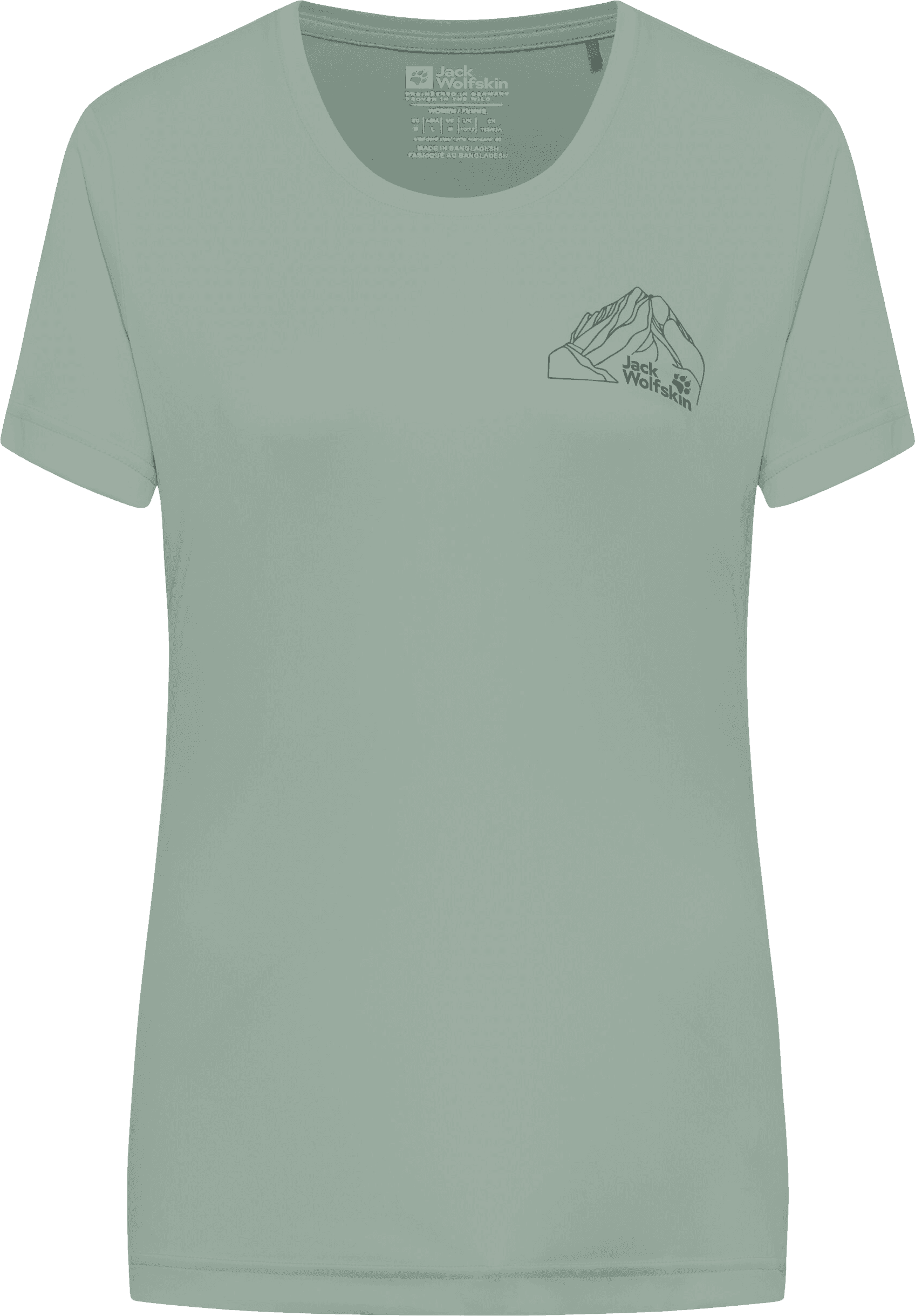 Jack Wolfskin Women's Peak Graphic T New Mountain Green Zinnia