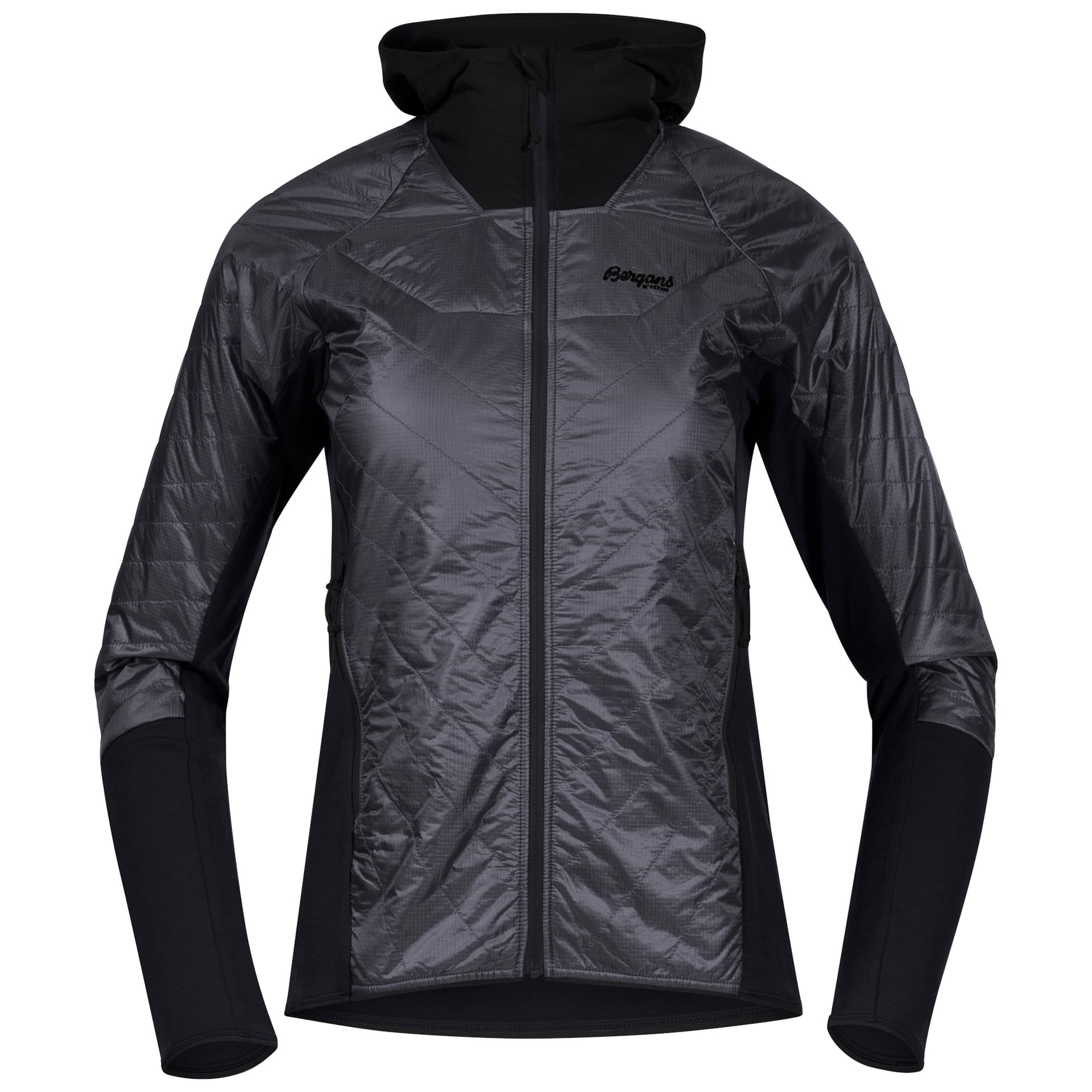Bergans Women's Cecilie Light Insulated Hybrid Jacket Solid Dark Grey/Black