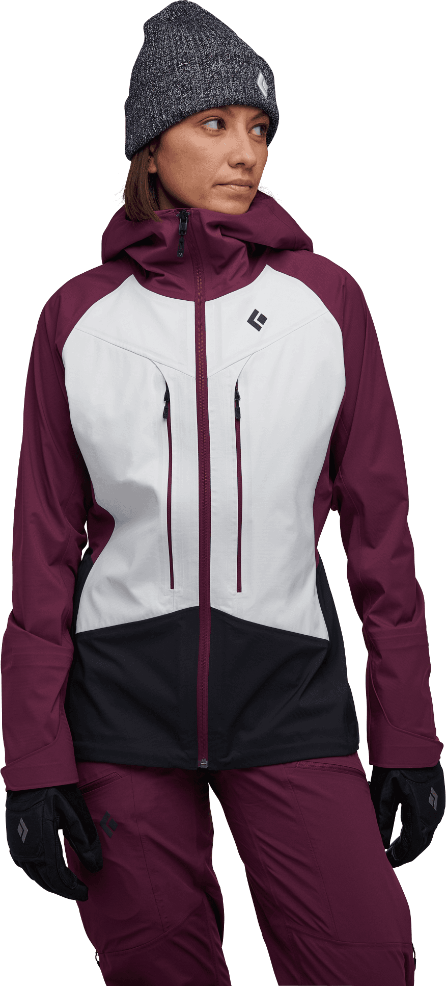 Black Diamond Women's Dawn Patrol Hybrid Shell Jacket White/Blackberry/Black