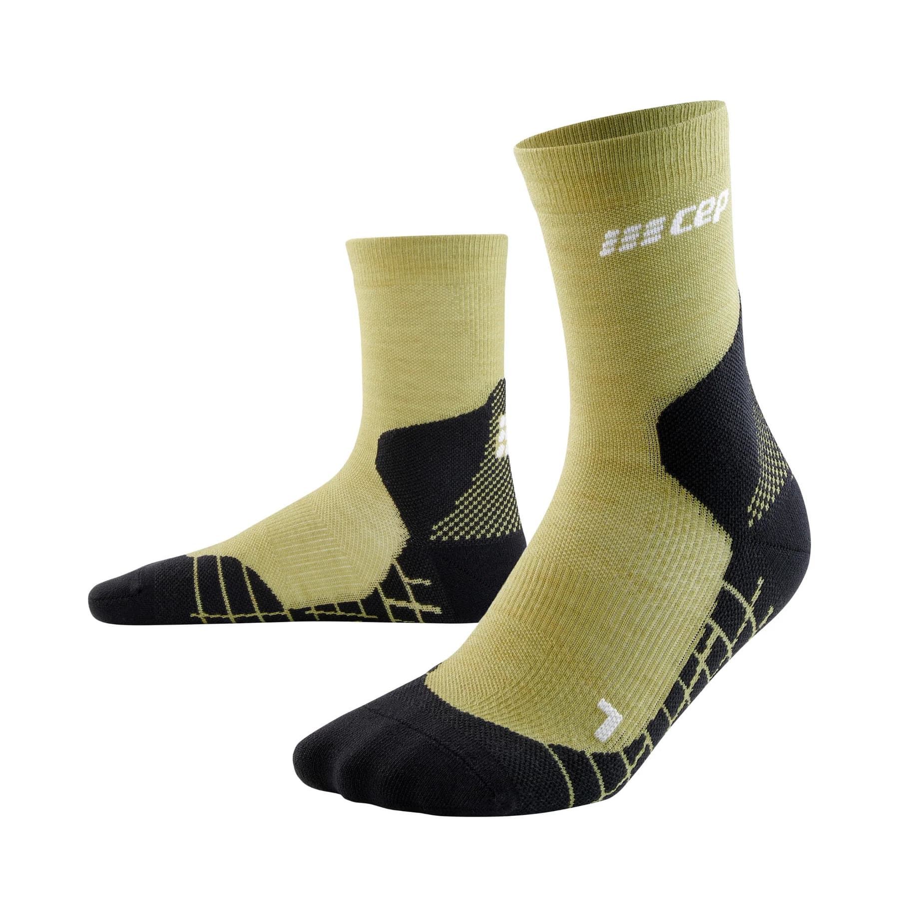 CEP CEP Men's Hiking Light Merino Mid Cut Compression Socks Light Olive