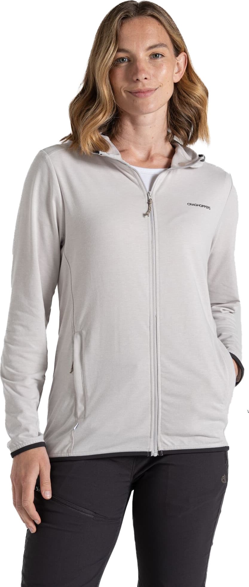 Craghoppers Women's Nosilife Afia Hooded Jacket Light Grey Marl