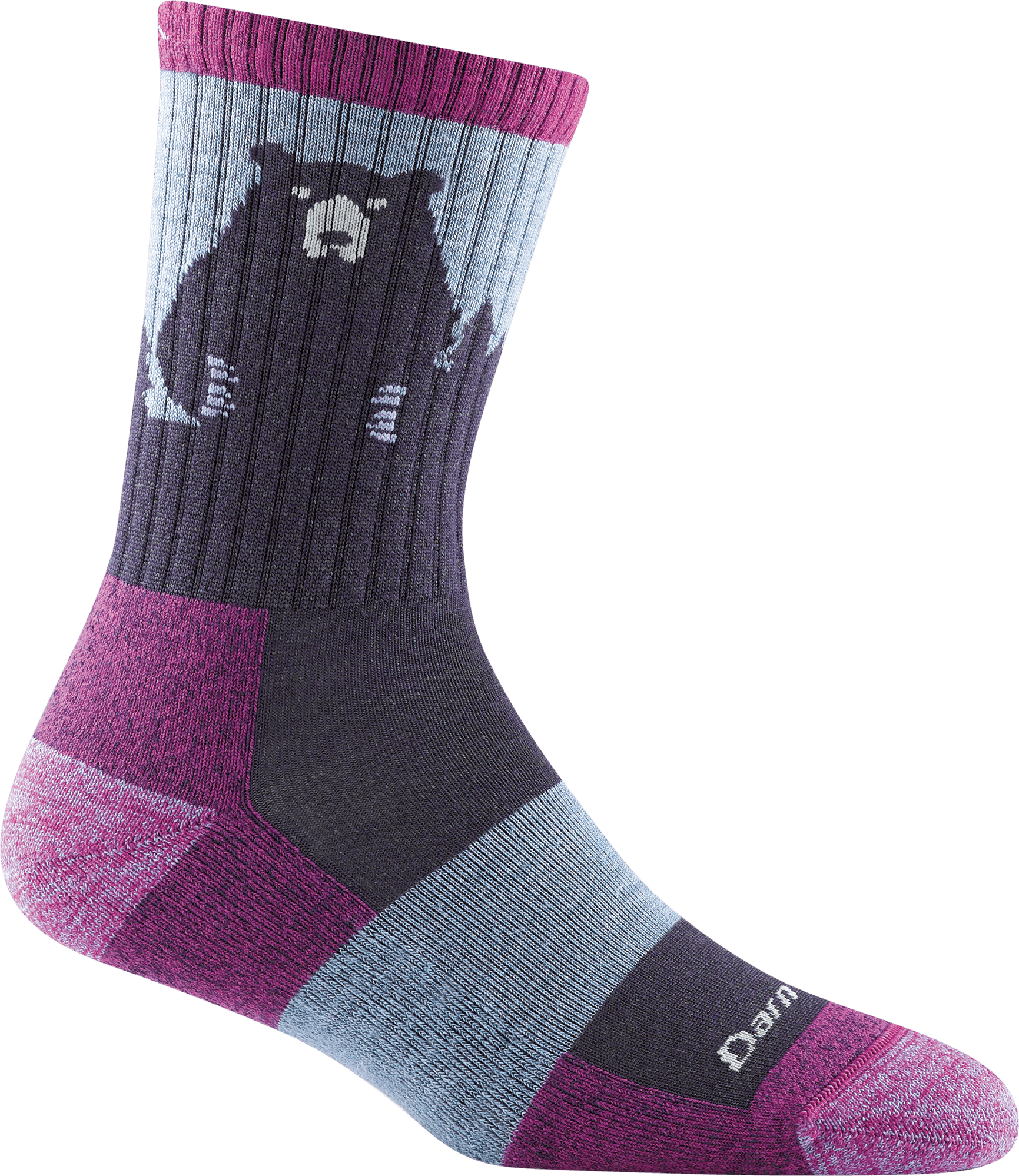 Darn Tough Women's Bear Town Micro Crew Light Cushion Purple