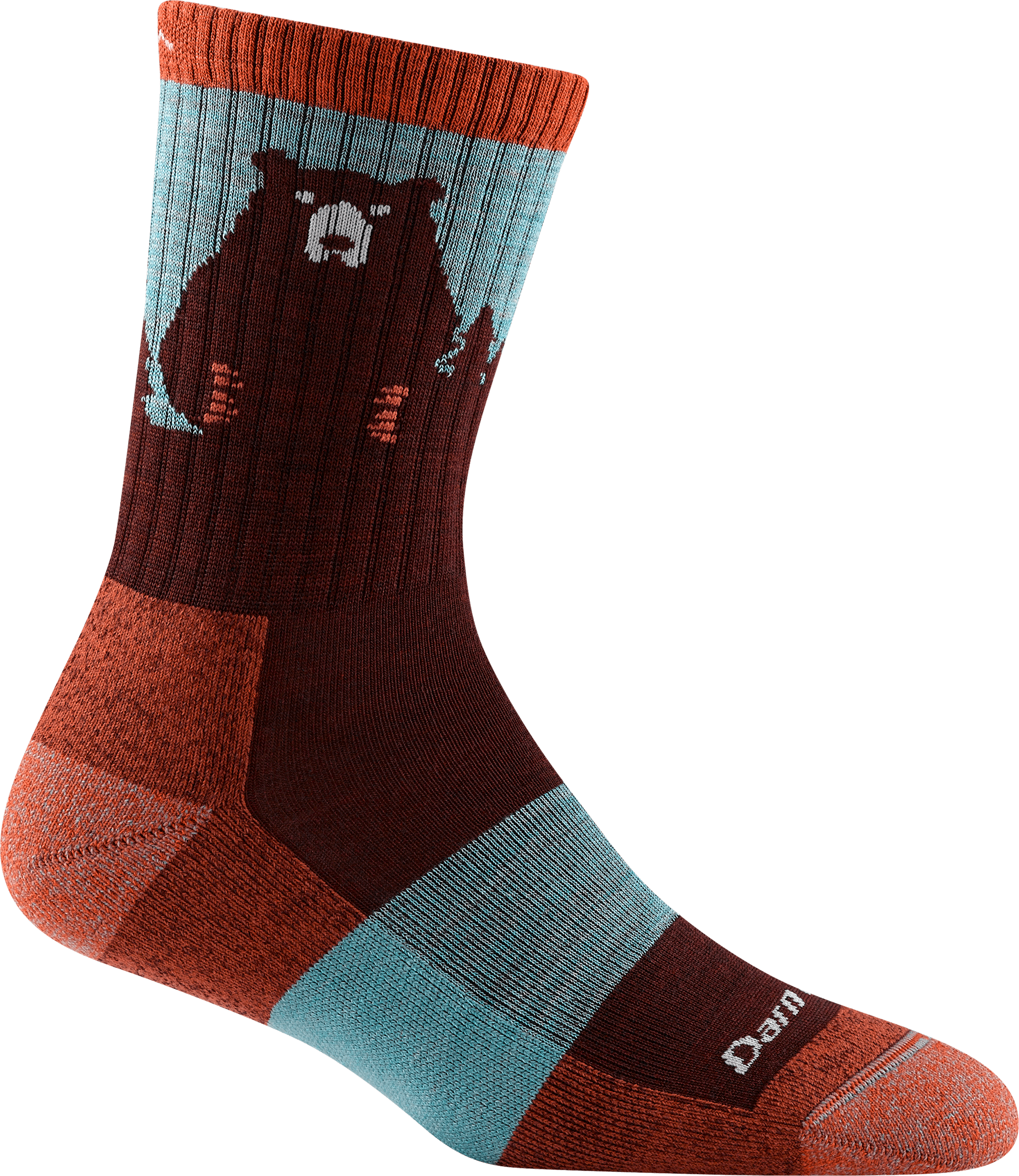 Darn Tough Women's Bear Town Micro Crew Light Cushion Burgundy