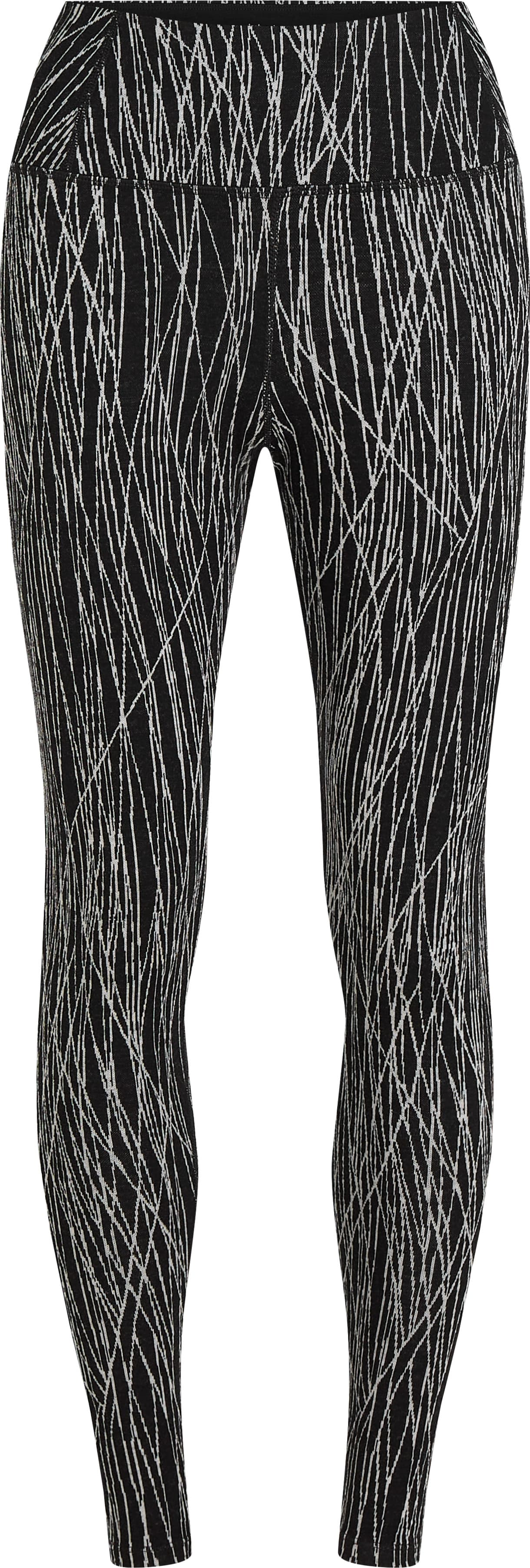 Icebreaker Women's Merino 260 Tech Vertex High Rise Leggings Delta Lines AOP Black/Snow