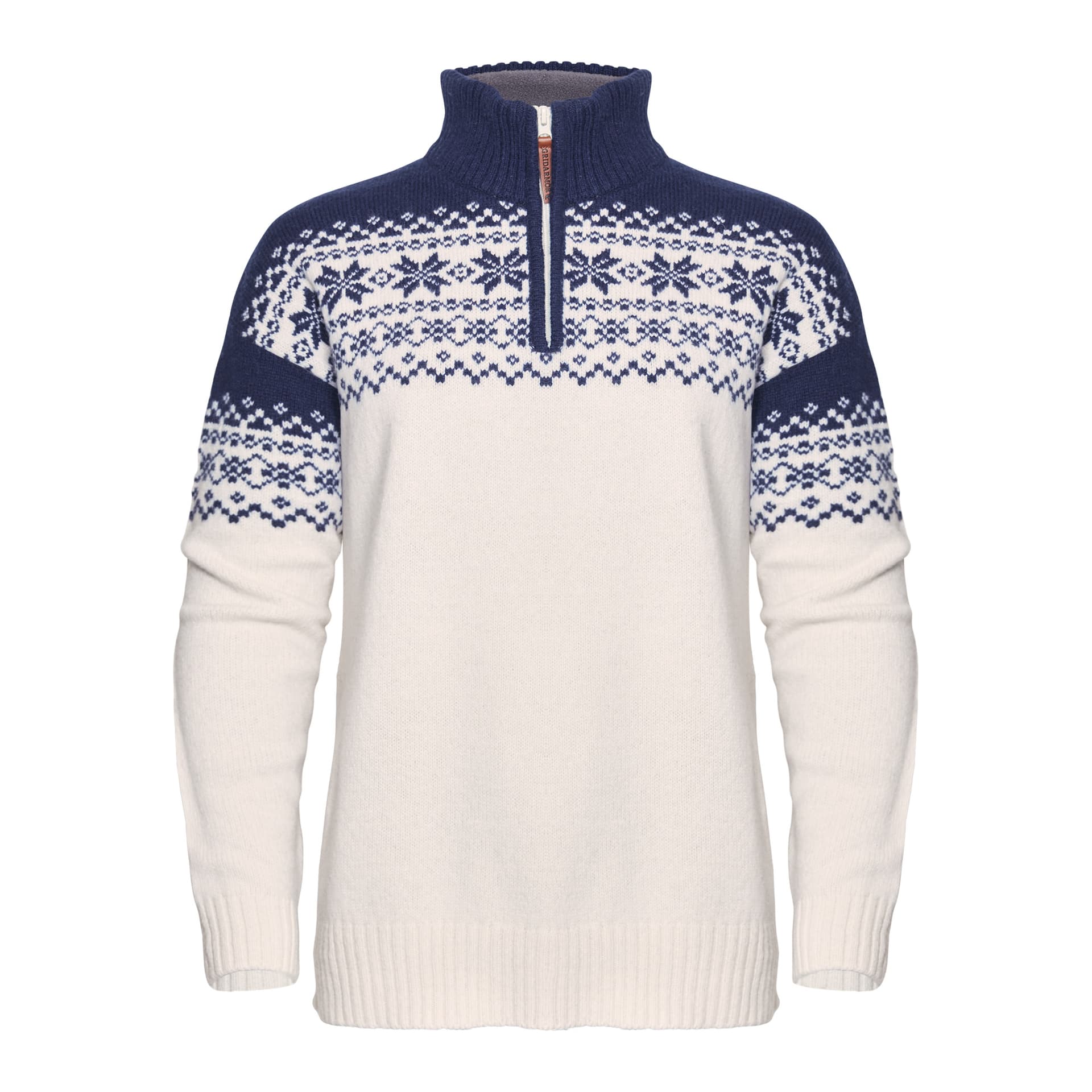 Gridarmor Women's Snøkrystall Half Zip Ullgenser White/Dark Navy