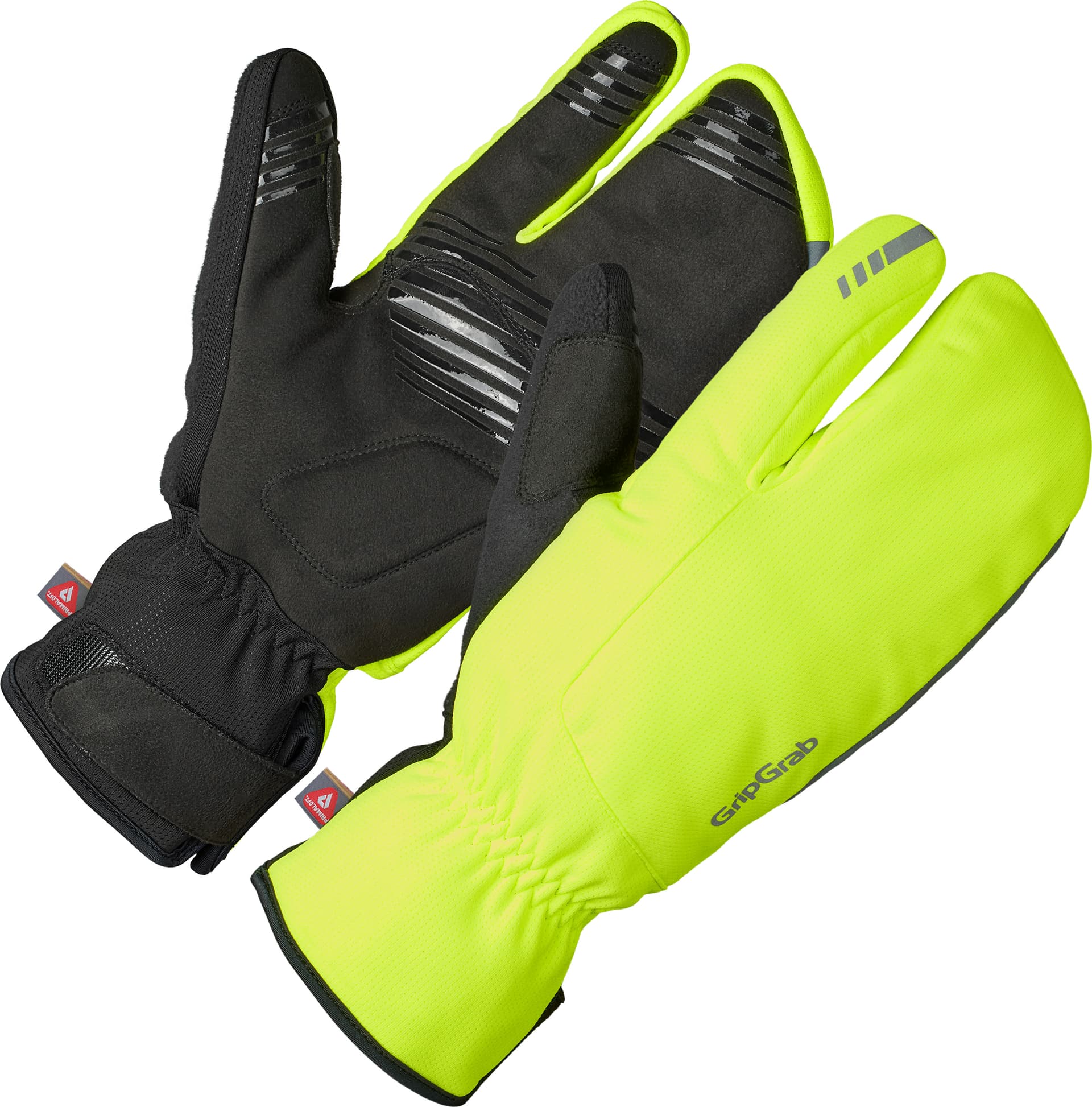 GripGrab Gripgrab Nordic 2 Windproof Deep Winter Lobster Gloves Yellow Hi-Vis
