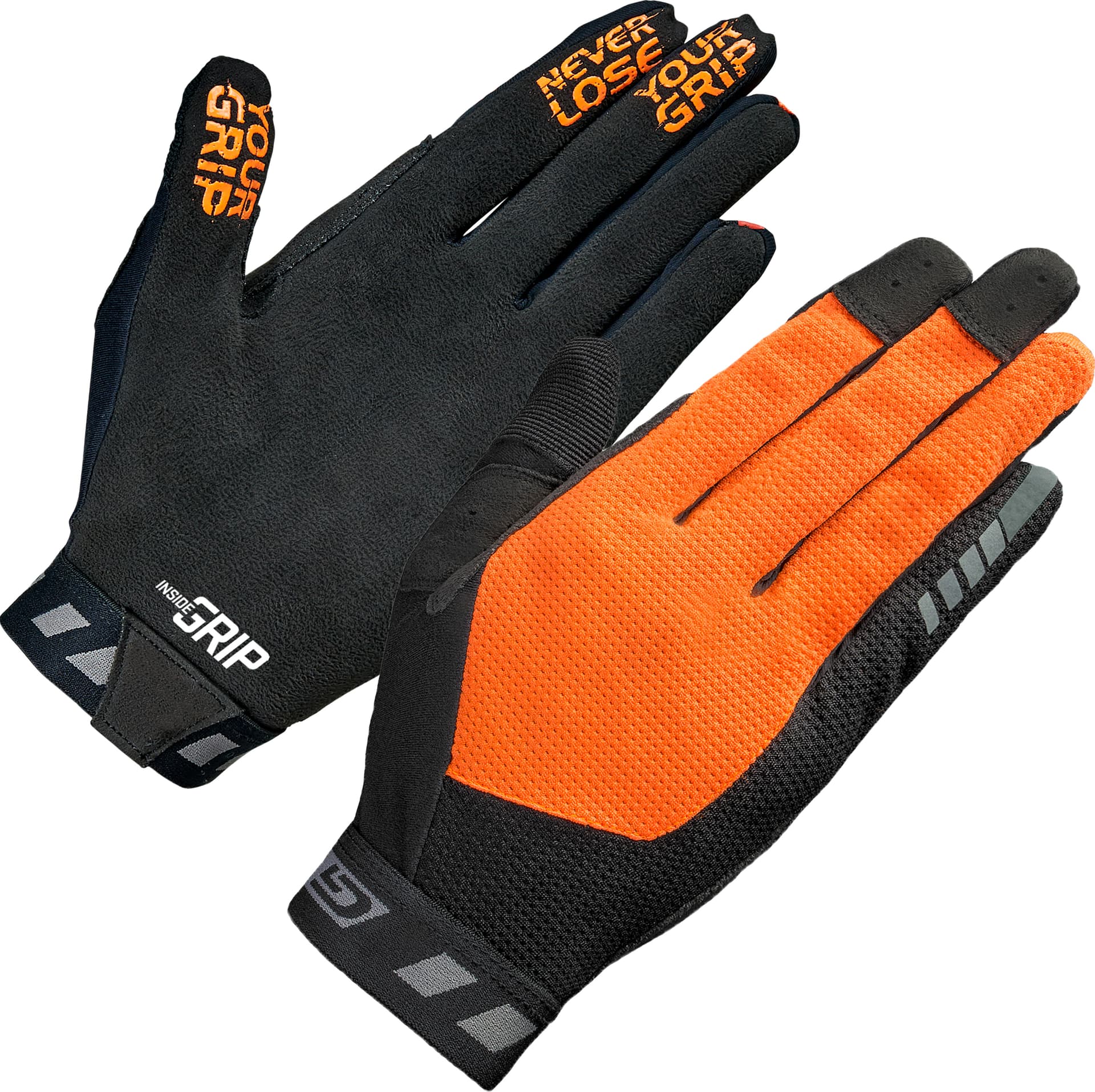 GripGrab Gripgrab Vertical InsideGrip™ Full Finger Glove Orange Hi-vis
