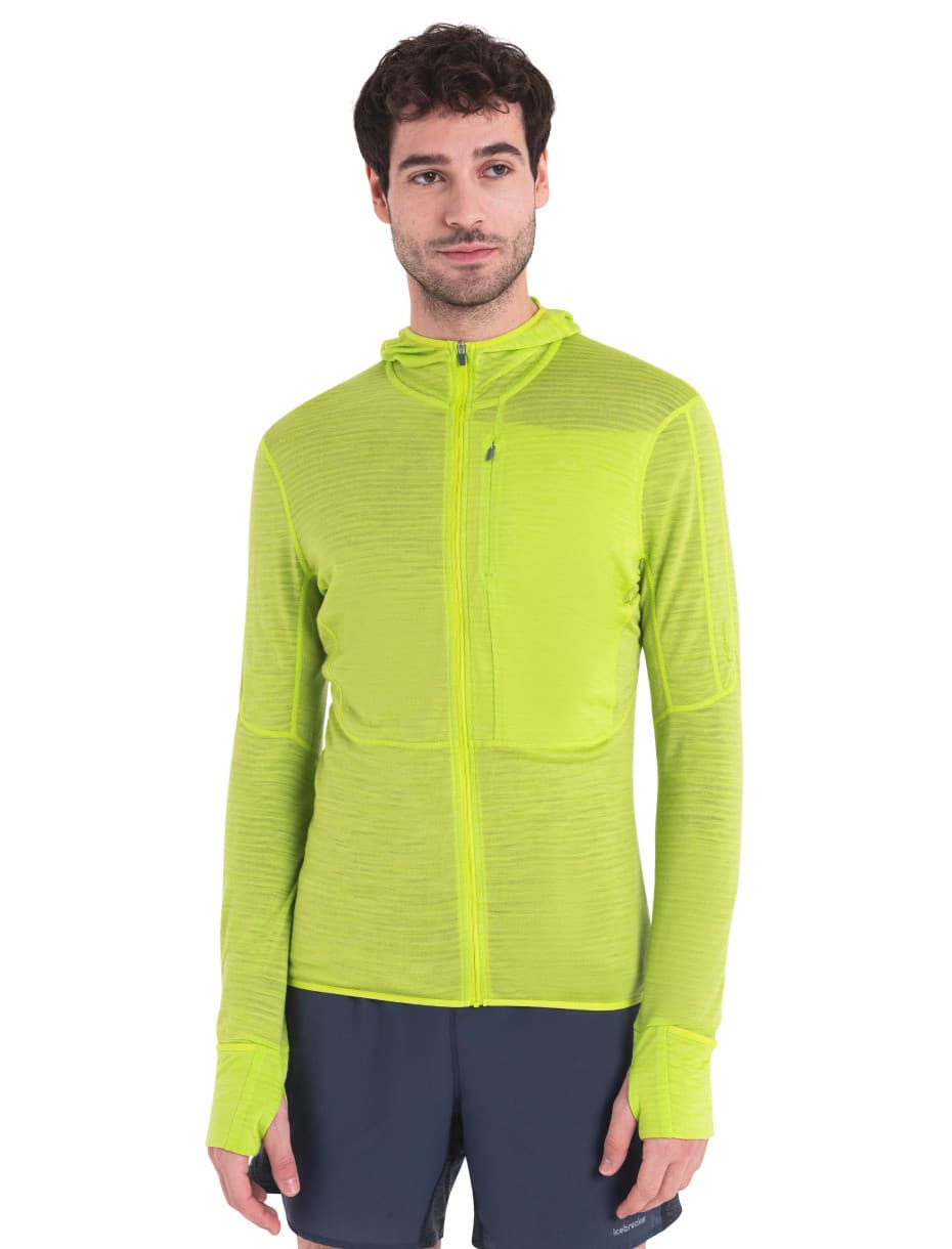 Icebreaker Icebreaker Men's Merino 200 Realfleece™ Descender Long Sleeve Zip Hoodie Hyper