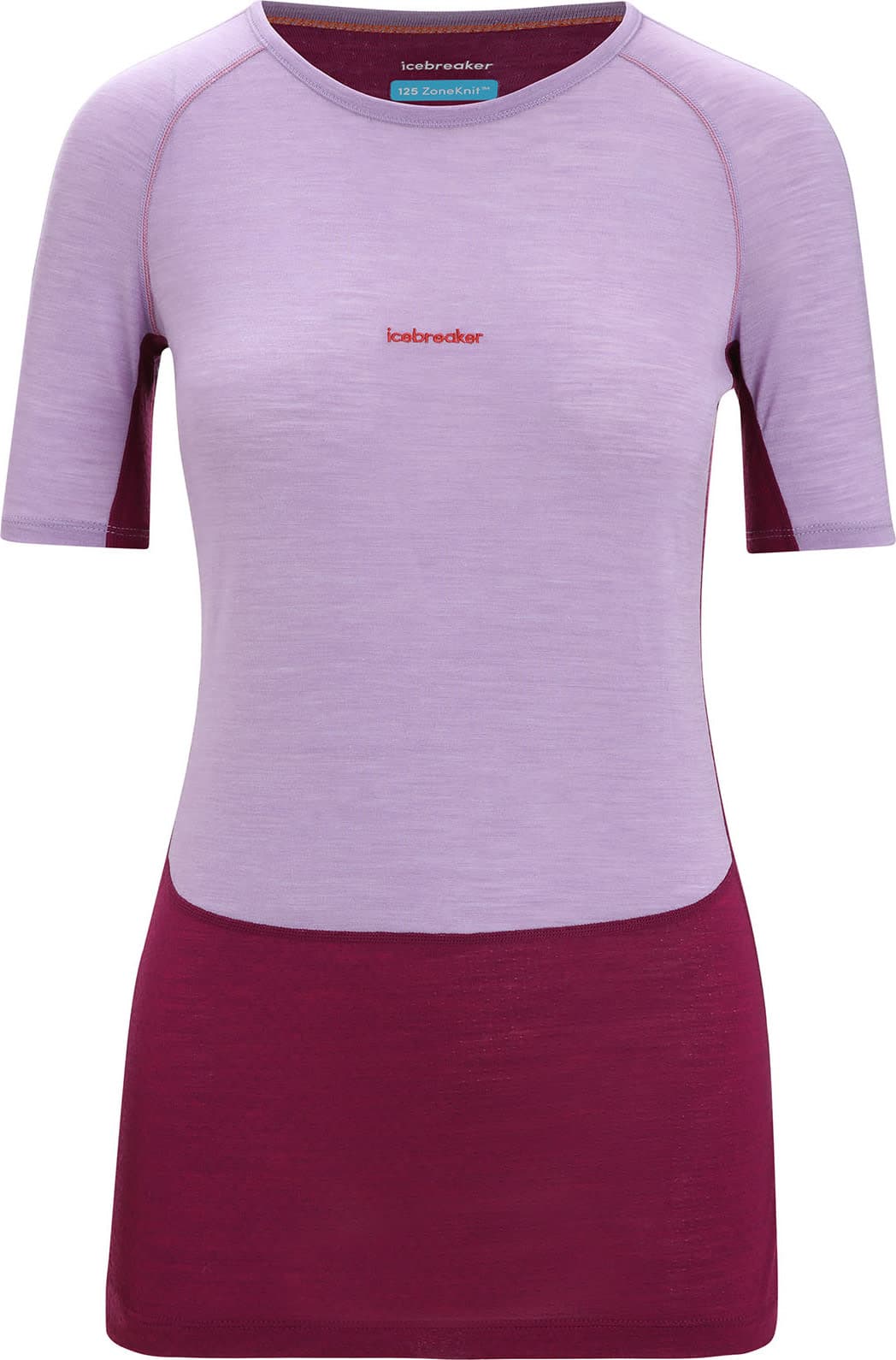 Icebreaker Icebreaker Women's 125 Zoneknit™ Short Sleeve Crewe Purple Gaze/Go Berry/Cb