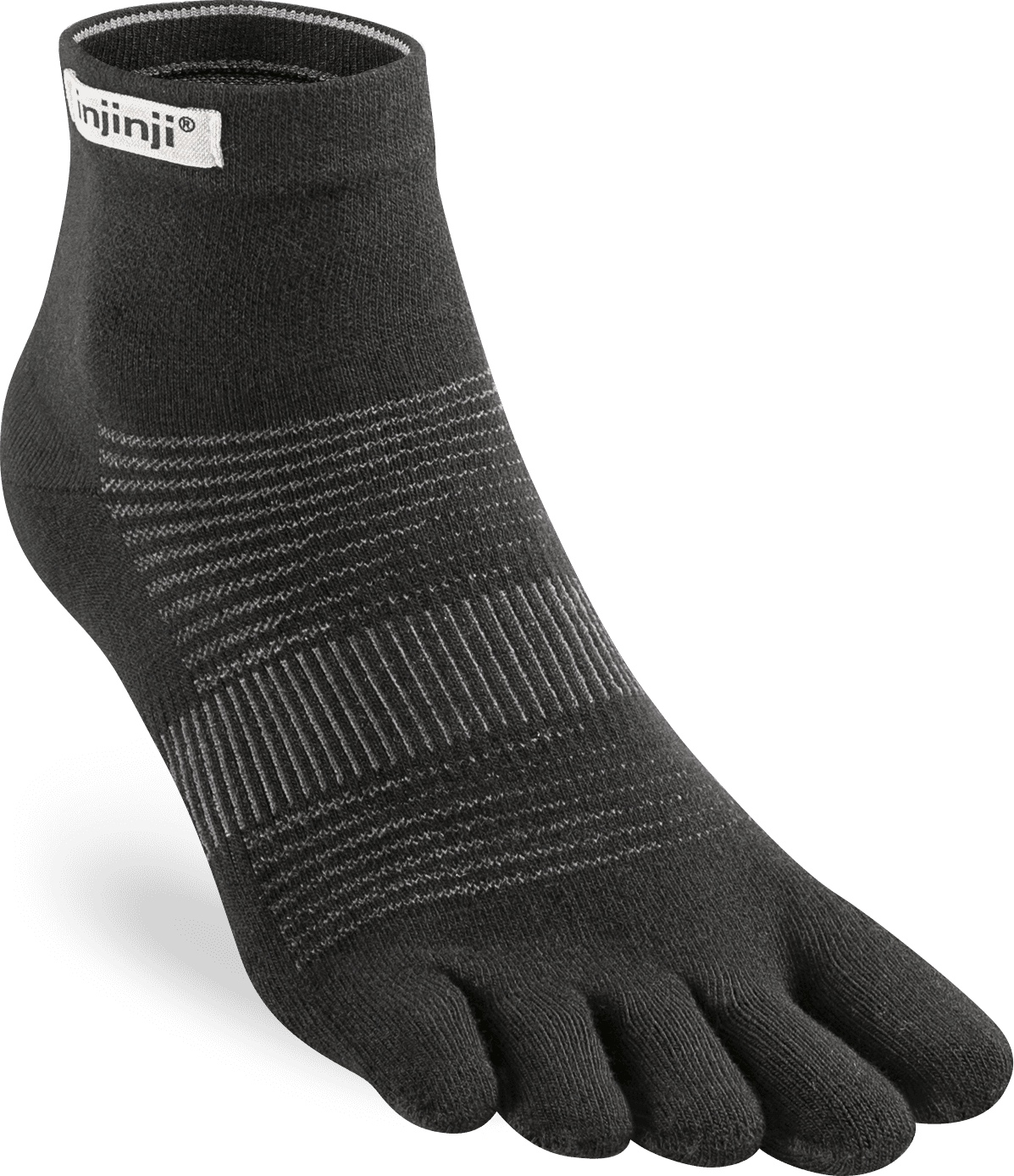 Injinji Men's Run Original Weight Mini-Crew Black