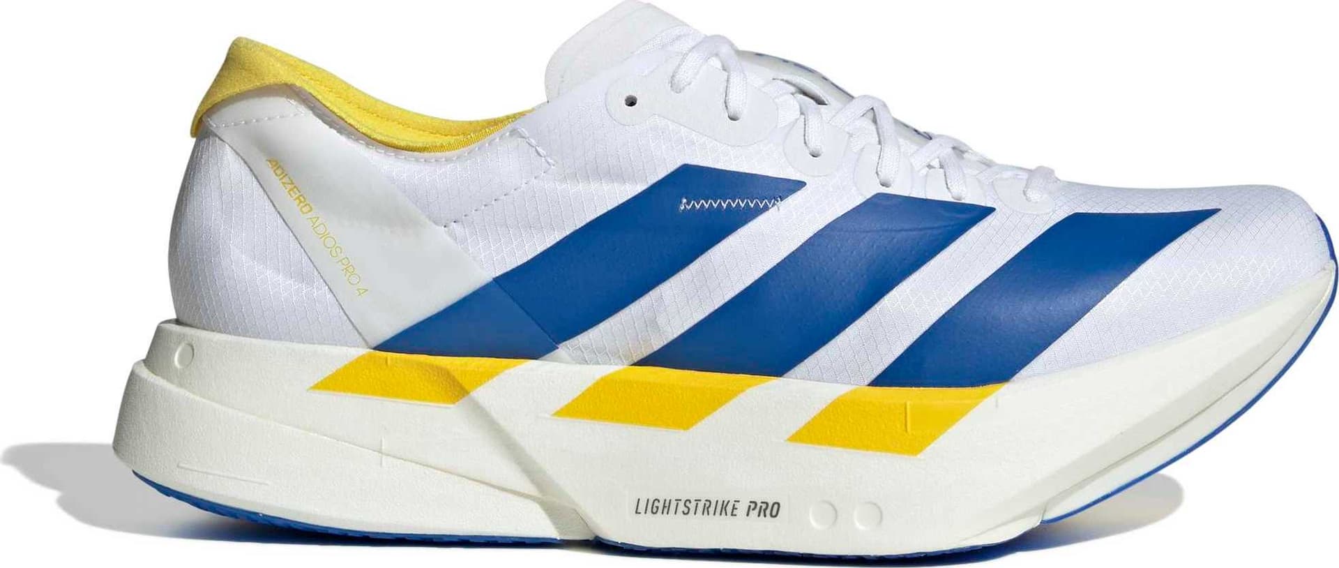 Adidas Men's Adizero Adios Pro 4 Cloud white/Blue/Yellow