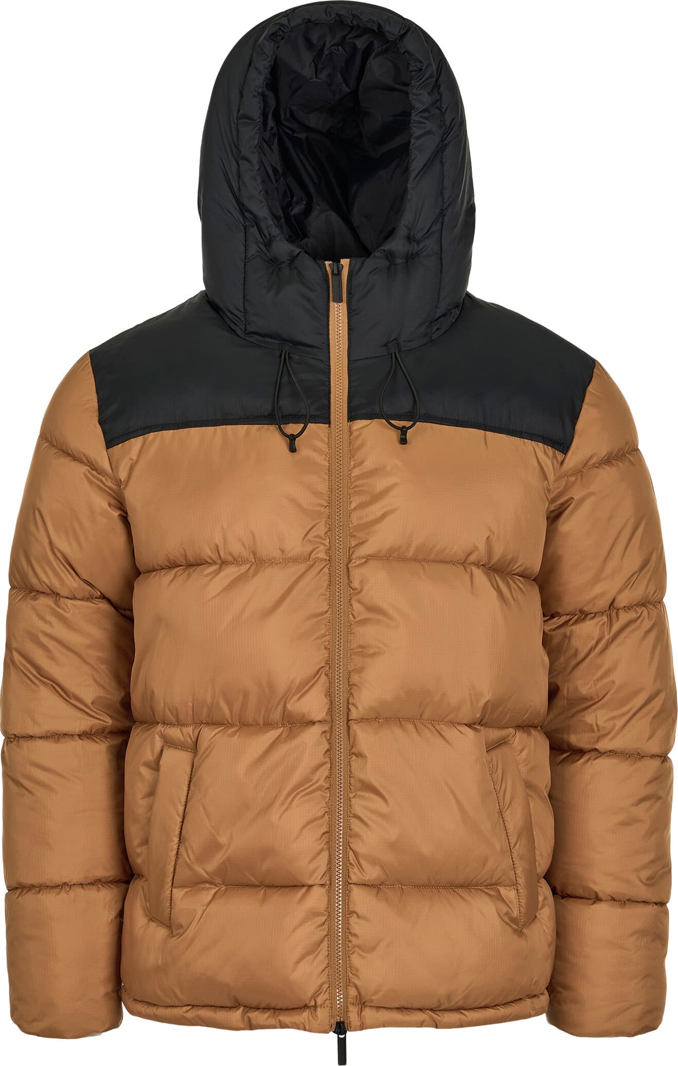 Knowledge Cotton Apparel Men's Thermore™Puffer Color Blocked Jacket Thermoactive™ Brown Sugar