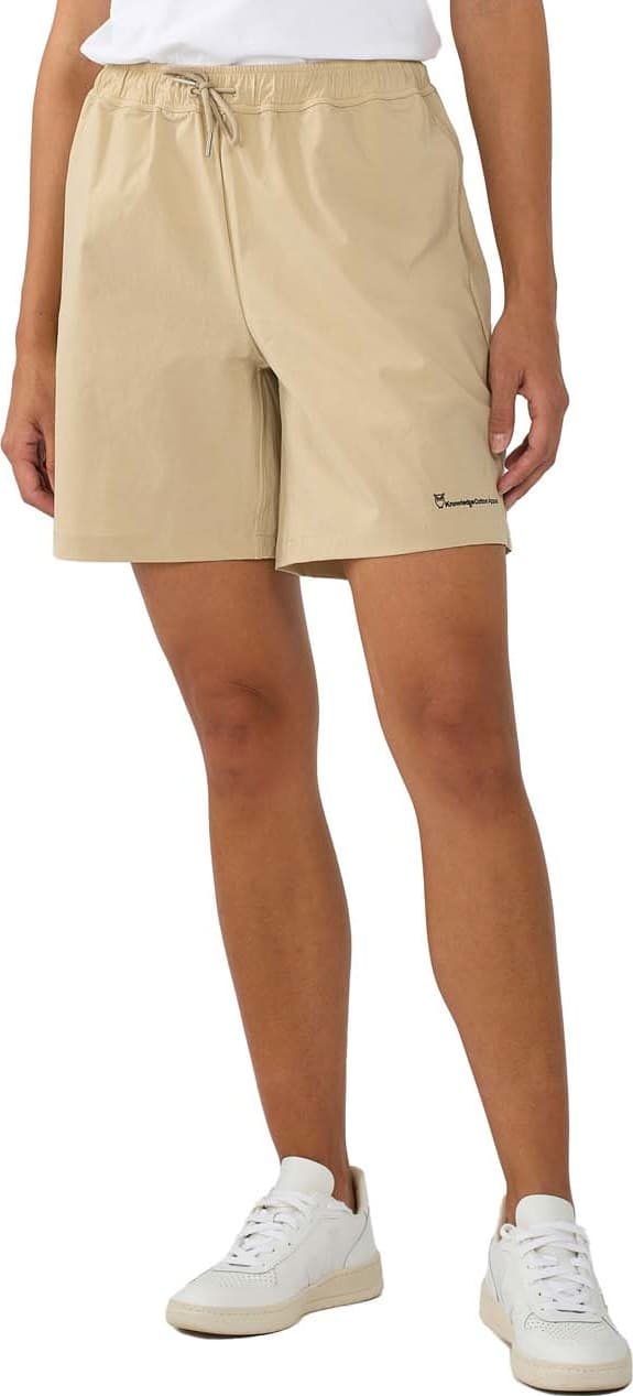 Knowledge Cotton Apparel Knowledge Cotton Apparel Women's Stretch Ribstop Elastic Waist Shorts Safari