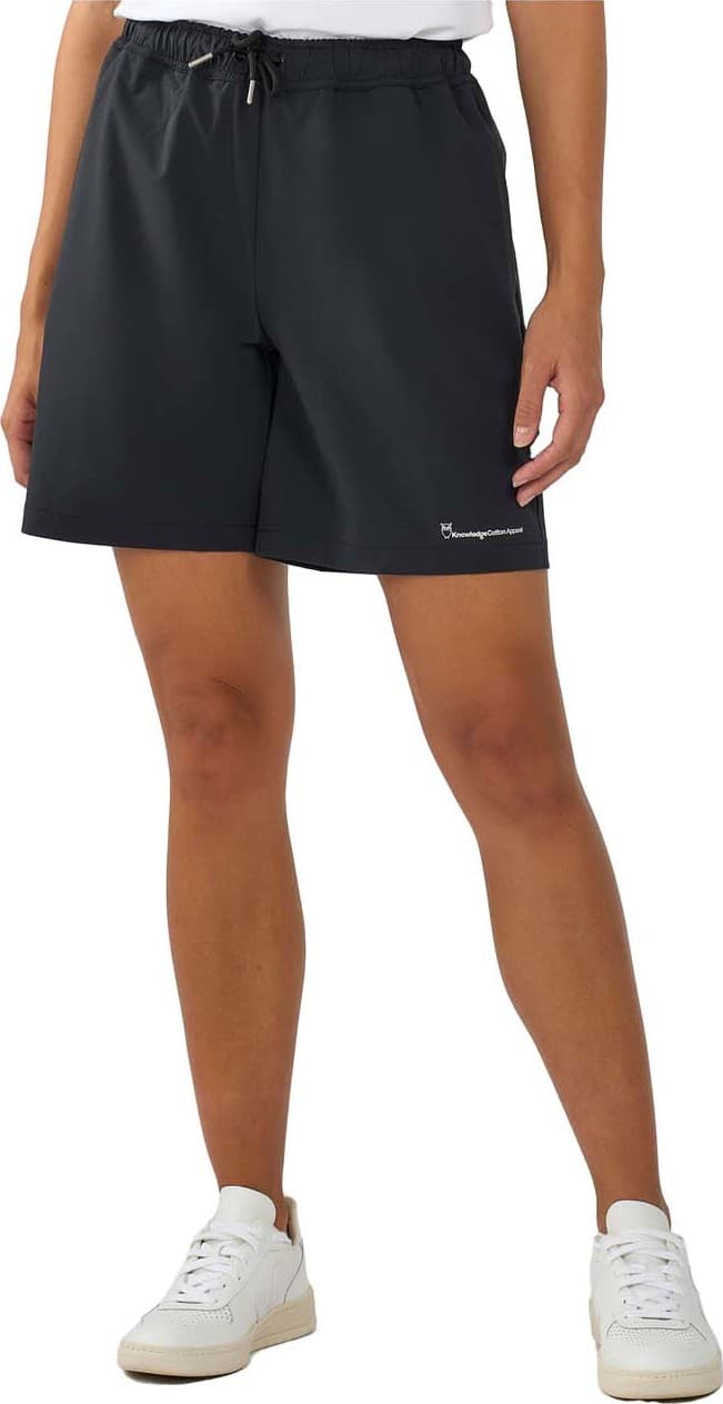 Knowledge Cotton Apparel Knowledge Cotton Apparel Women's Stretch Ribstop Elastic Waist Shorts Black Jet