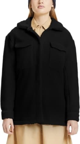 Knowledge Cotton Apparel Knowledge Cotton Apparel Women's Betony Teddy Overshirt Black Jet