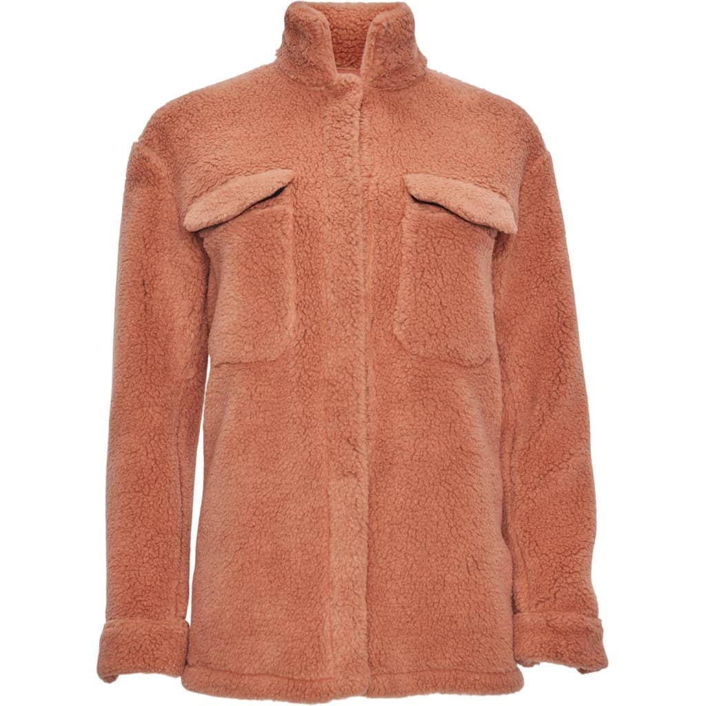 Knowledge Cotton Apparel Knowledge Cotton Apparel Women's Betony Teddy Overshirt Terra Cotta