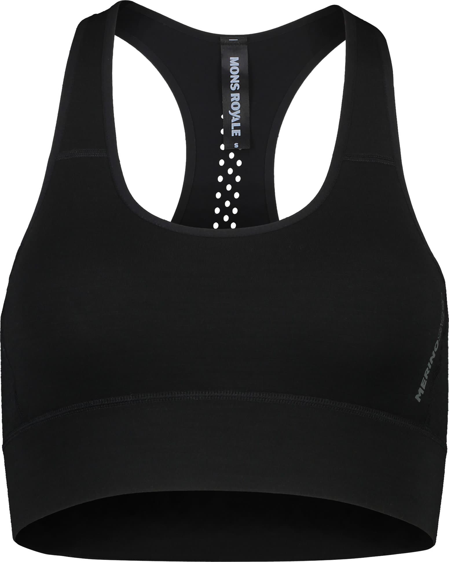 Mons Royale Mons Royale Women's Stratos Merino Shirt Sports Bra Black